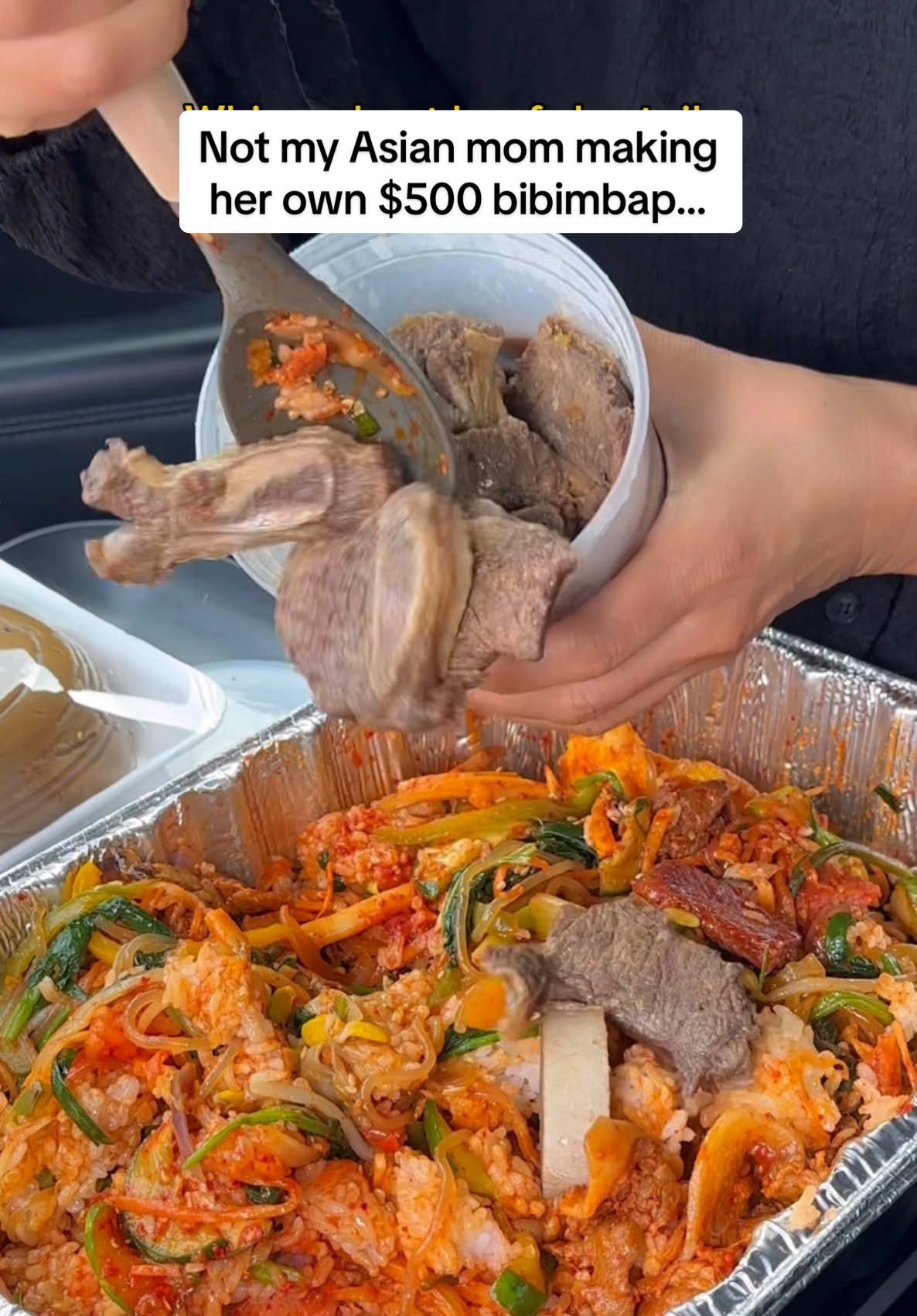 Not my Asian mom making her own $500 bibimbap for breakfast, would you eat this? #food #eating #mukbang #rice #kimchi #jelly #spicy #koreanfood #asmr #Recipe 