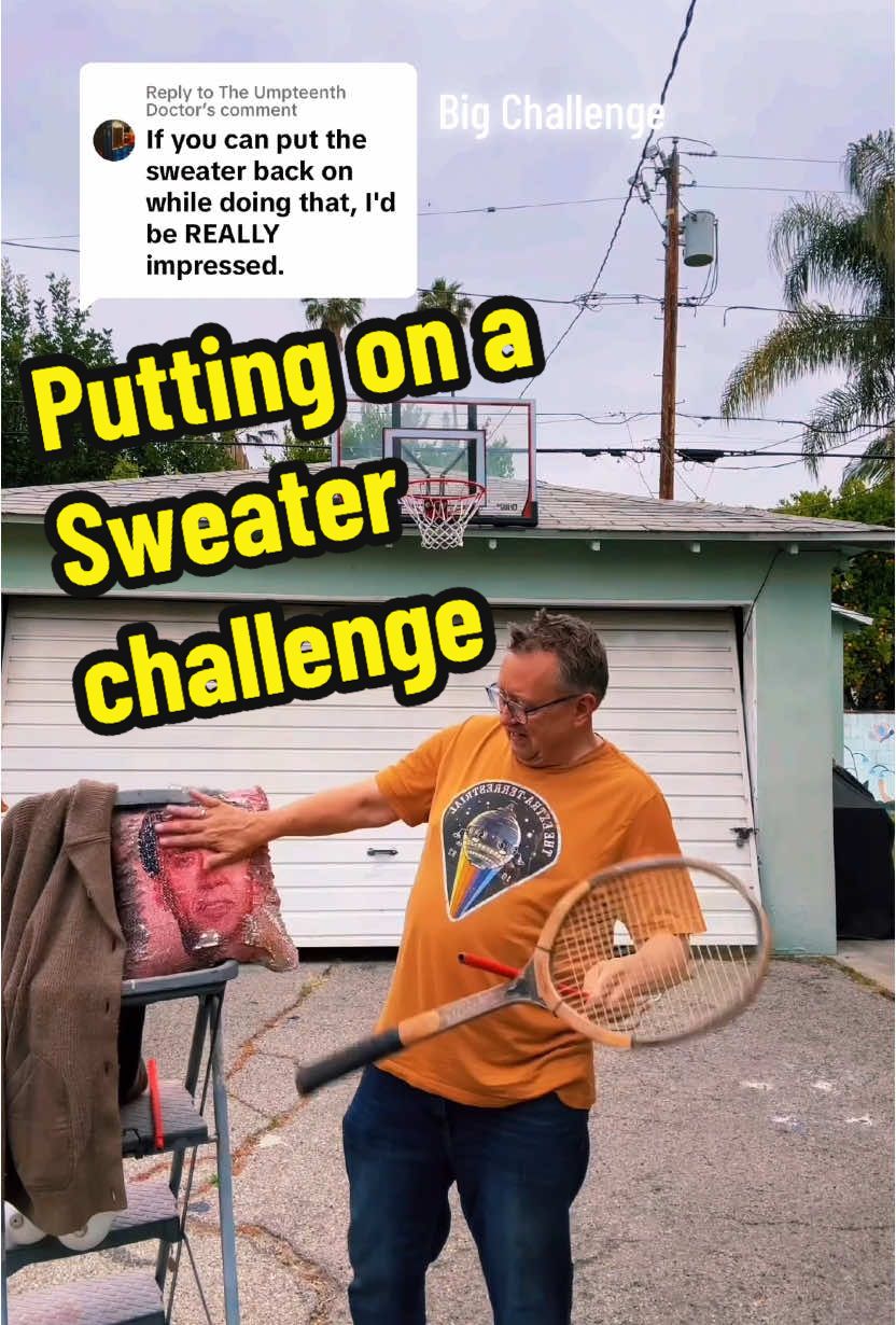 Putting on a sweater challenge today.  #putting #on #a #sweater #challenge #today 