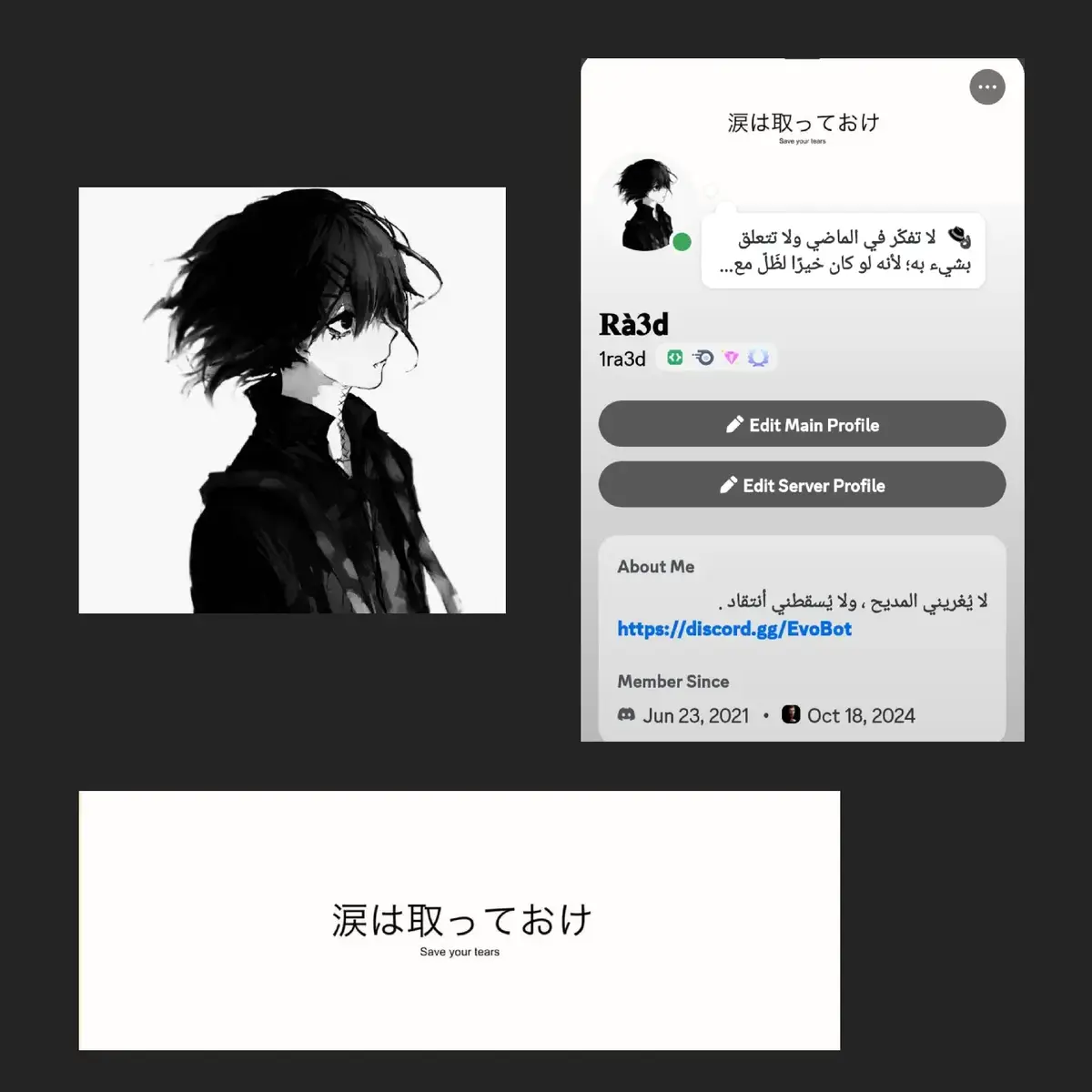 تبي اكثر؟ حياك سيرفرنا موجود بالبايو (الوصف) #profile #ايفوبوت #discordprofile #header #ديسكورد #افتارات #evobot #discord #pfps #avatar 