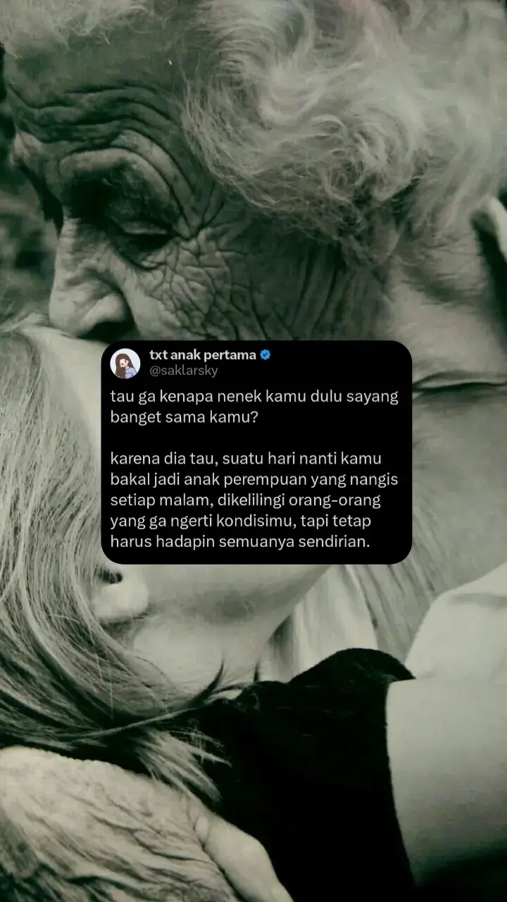 kangen nenek 🥺 #anakperempuan #nenek #anakperempuanpertama #anakpertamaperempuan #cucu #cucunenek #grandma #family #Relationship #relateable #storytime #quotes #quotestory #sadstory #sadvibes #sad #overthinking #sadness #galaubrutal #masukberanda #viral #foryou #fyp #fypシ #fypage #xyzbca 