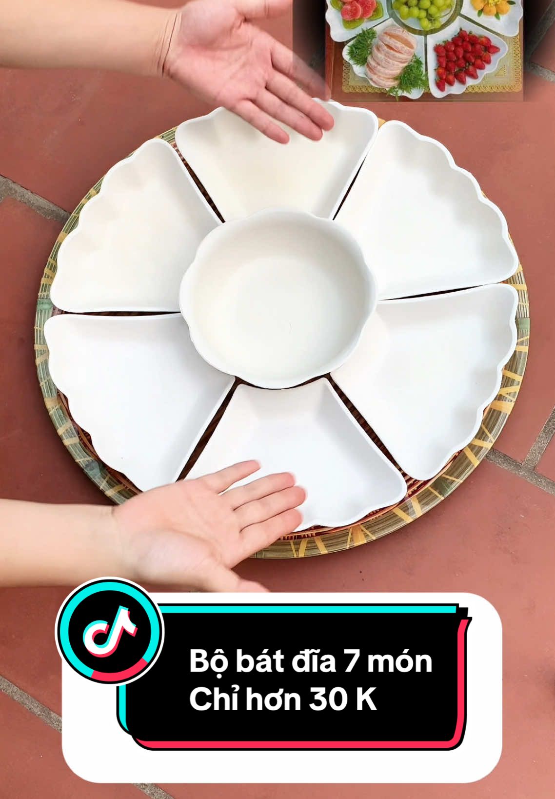 Bộ bát đĩa hoa mặt trời 7 món bày cơm bày cỗ chỉ hơn 30 cành #xuhuong #review #bobatdia #giadungtienich #giadungthongminh