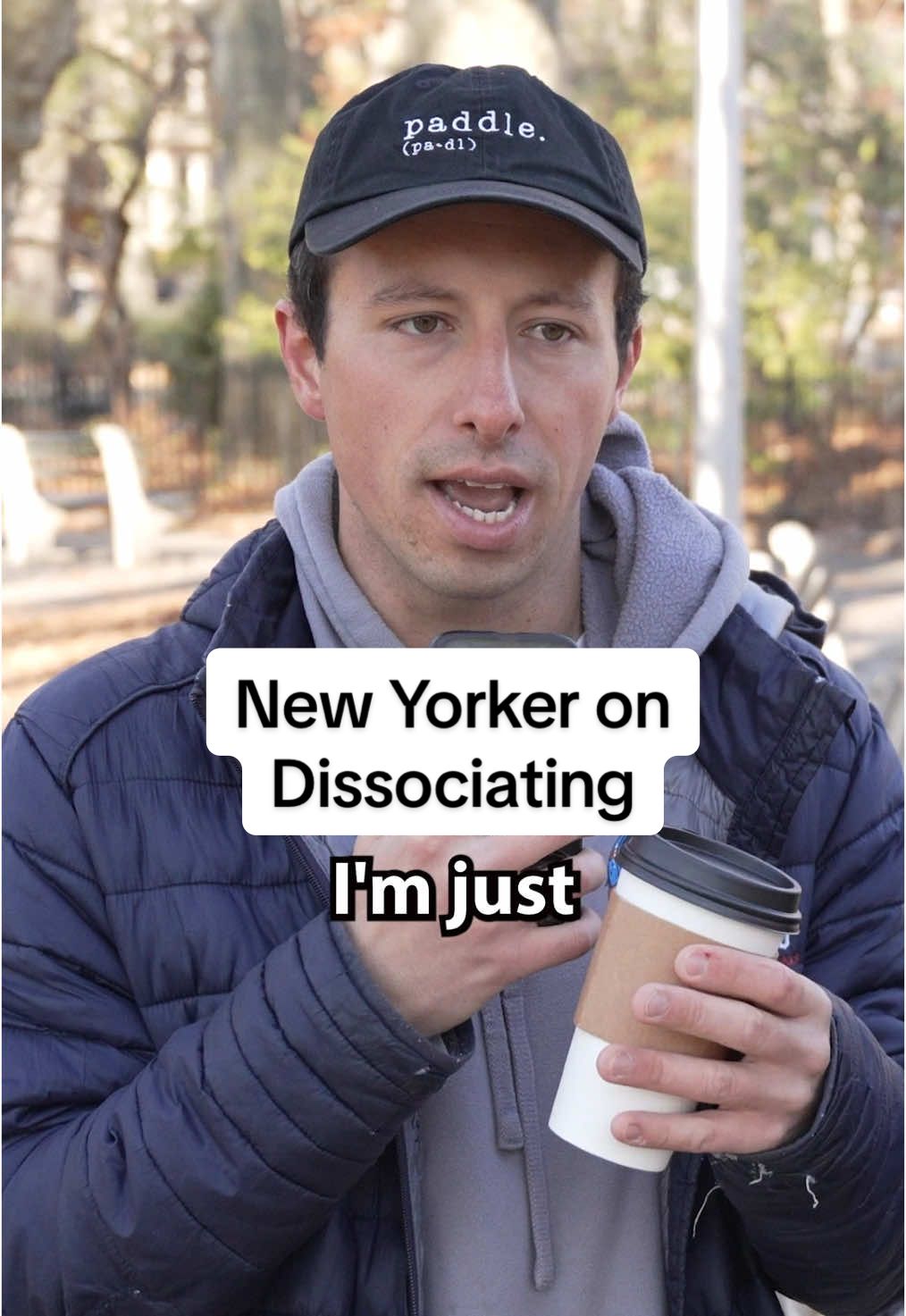 New Yorker talking about dissociating feat. @humz.ah 🎤(but if you really need to talk things out, you probably should) #interview #manonthestreet #dissociation #newyorker #comedyvideo #foryoupagee #explorepage✨ 