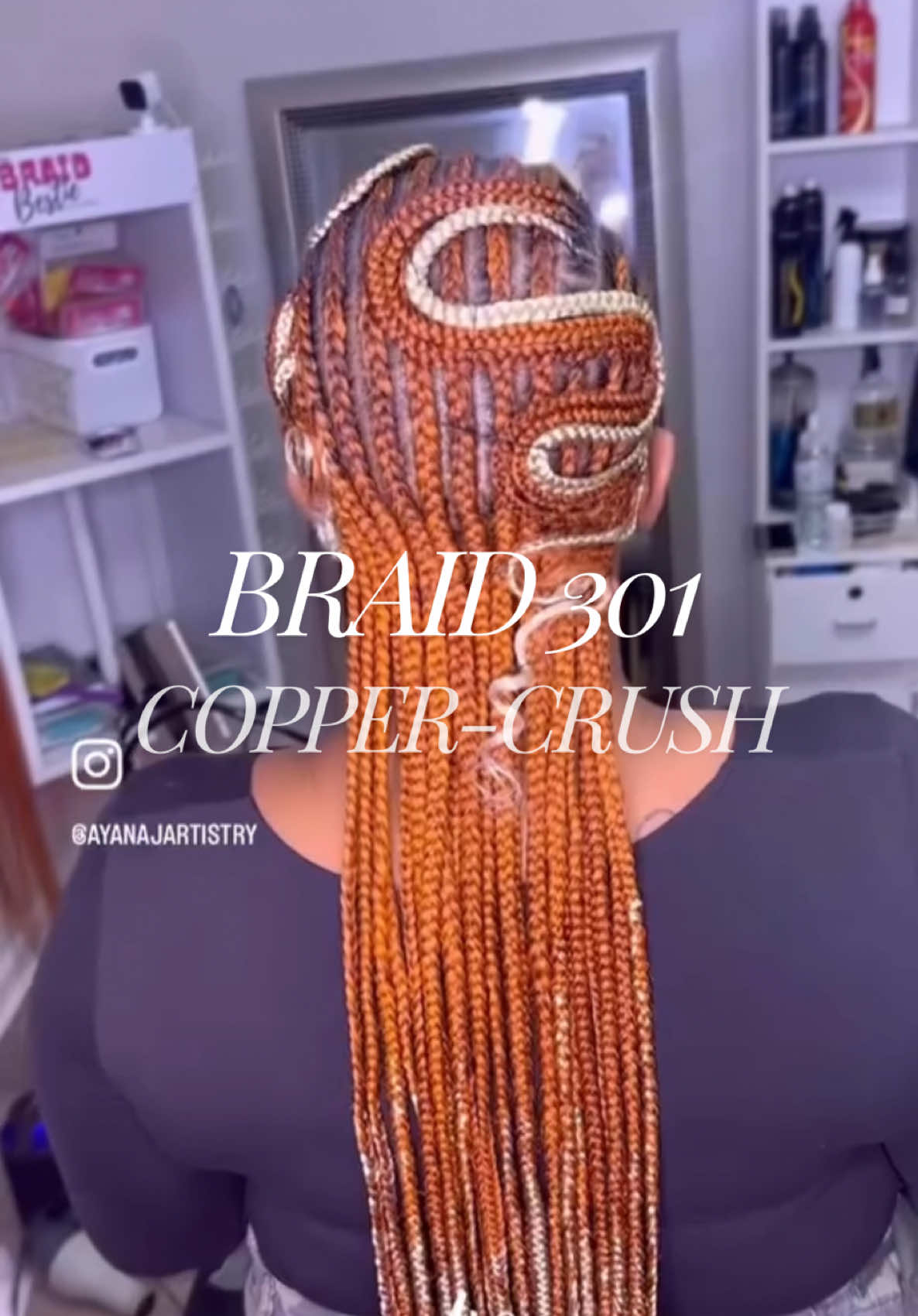 Hair masterpiece 🙌😉 Credit: @𝐀𝐘𝐀𝐍𝐀✨| 𝐁𝐑𝐀𝐈𝐃𝐄𝐑  Hair: Freetress Braid 301 color Copper-Crush . . . . #sng #snghair #shakengo #shakengohair #repost #hairinspo #freetress #freetressbraid #braid301 #copperhair #gingerhair #braidstyles #feedinbraids #knotlessbraids #braidstyles #hairtransformation #blackgirlhairstyles #hairstorehair #beautysupplyhair #protectivestyles #hairinspo