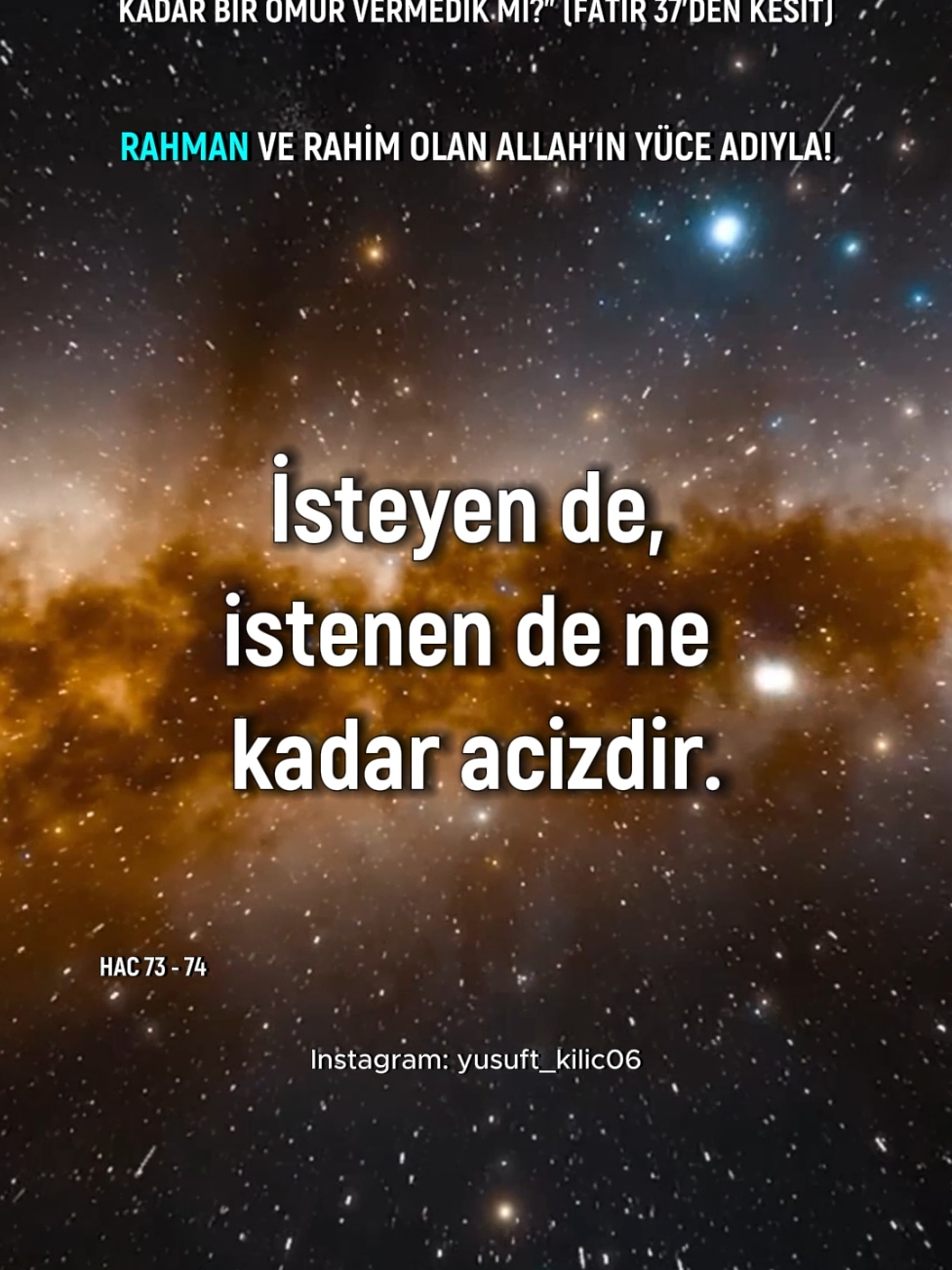 Şu‘ayb, onlardan ayrıldı ve “Ey kavmim!” dedi, “Ben size Rabbimin gönderdiği gerçekleri duyurdum ve size öğüt verdim, artık kâfir bir kavme nasıl acırım?” (A'raf 93) “Eğer Allah sizi azgınlık içinde bırakmak istiyorsa, ben size öğüt vermek istesem de öğüdüm size fayda vermez. Çünkü O sizin Rabbinizdir. O'na döndürüleceksiniz.” (Hud 34) #hurafe #bidat #batıl #kuranıkerimmeali #hakdinislam #şirk #tevhid #dinivideolar #dinipaylasimlar #dinipaylaşımlar 