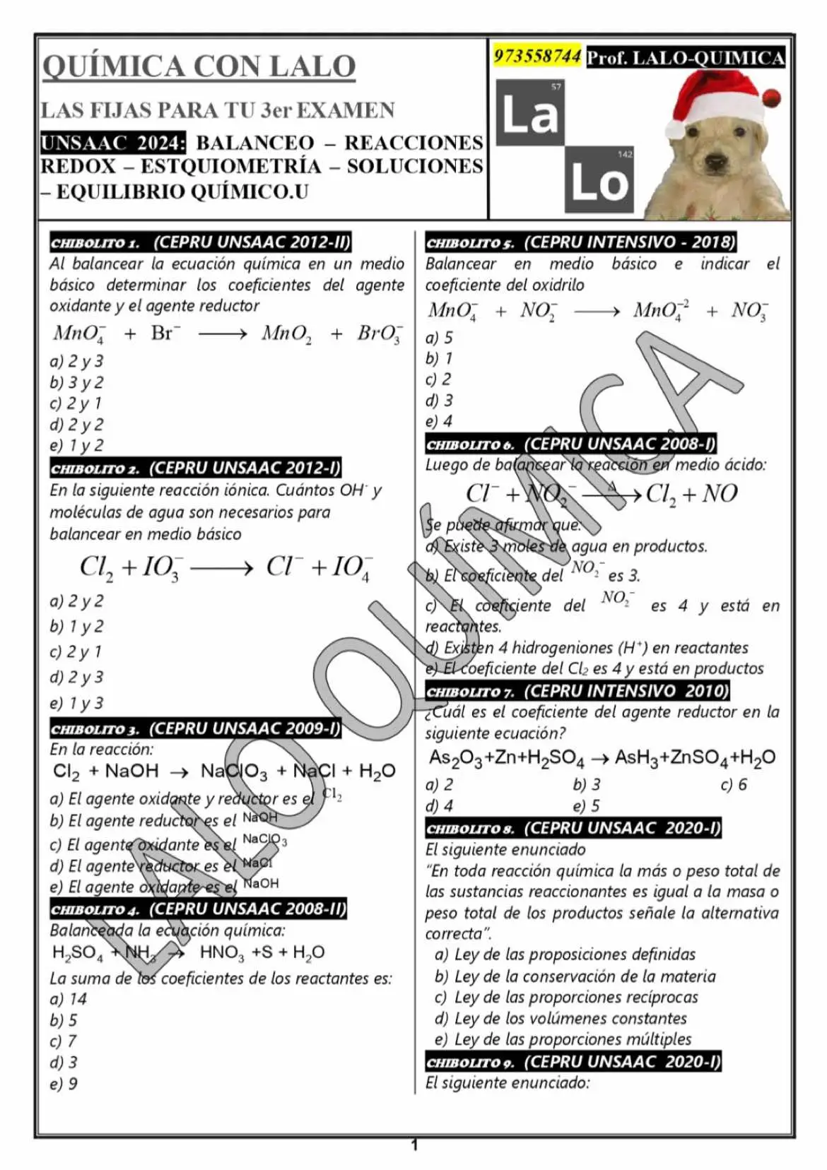 Quimica Unsaac - cepru 2024-II #unsaac #ceprunsaac #cusco #preuniversitario #fyp #parati 