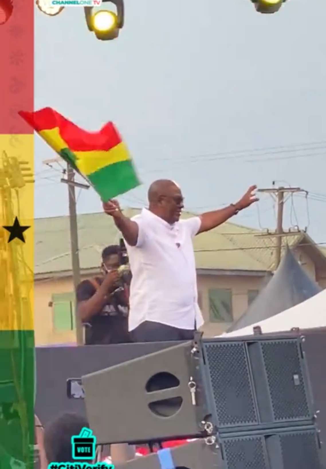 NDC Final Rally: Watch as NDC flagbearer, John Mahama takes the stage, waving the flag and energizing his supporters at Zurak Park! His final appeal to the people of Ghana before #GhanaPolls2024.  #NDCFinalRally #ElectionBureau #GhanaPolls2024 #CitiVerify