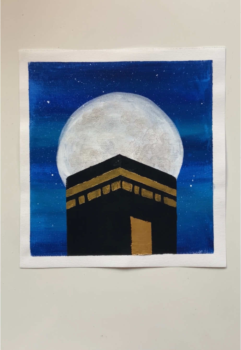 Easy Kaaba Painting In Moonlight 🌙 | Paint with me  #kaaba #makkah #kaabadrawing #khanakaba #art #painting #shorts #muslimart #islamicart #islam #allah #satisfying #trending #fyp #foryoupagee 