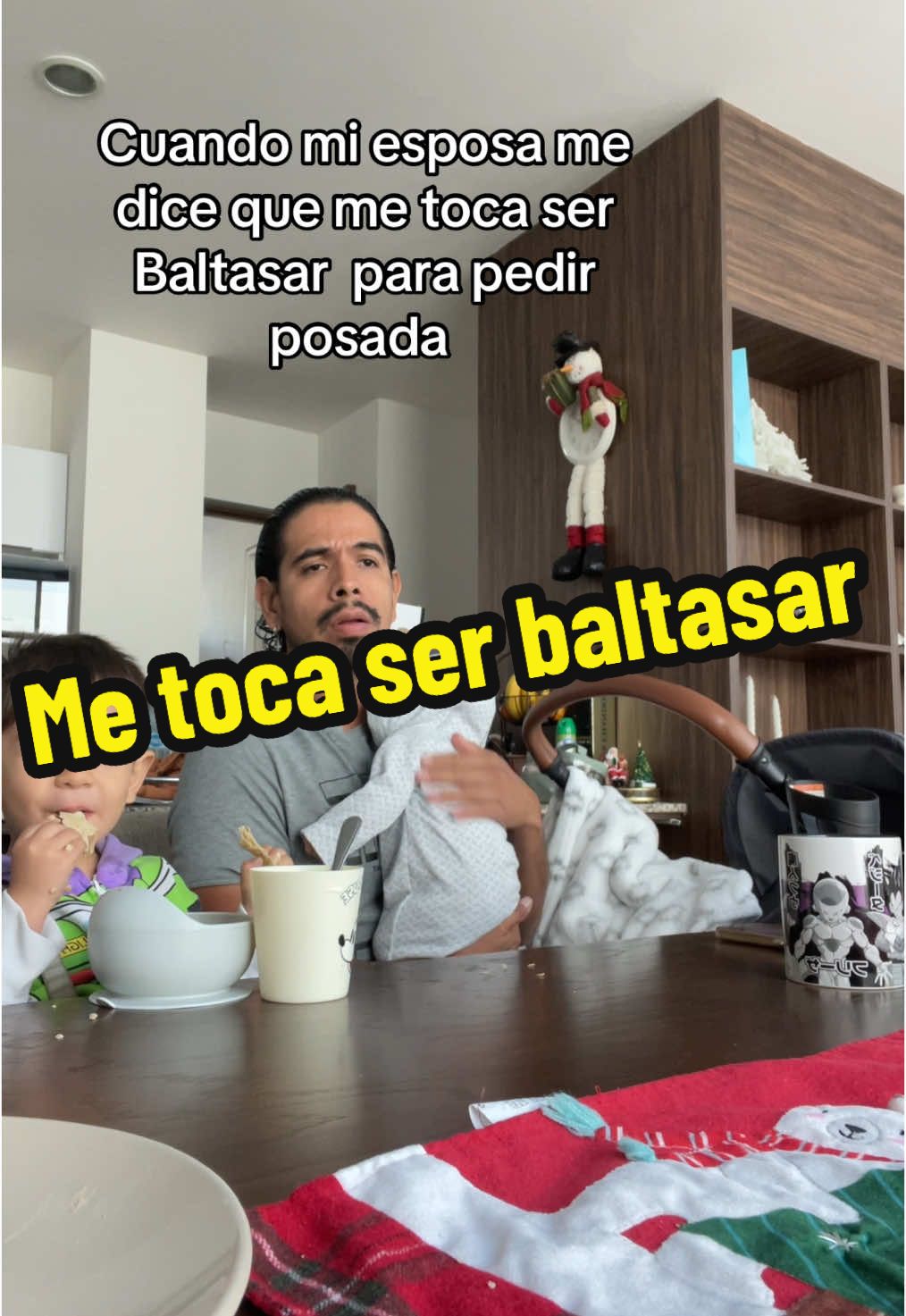 Bueno la verdad si soy el más prieto 🤣 #papá #papápresente #paternidad #esposo #mishijos #vidadeesposo #humor #posada #navidad #baltasar 