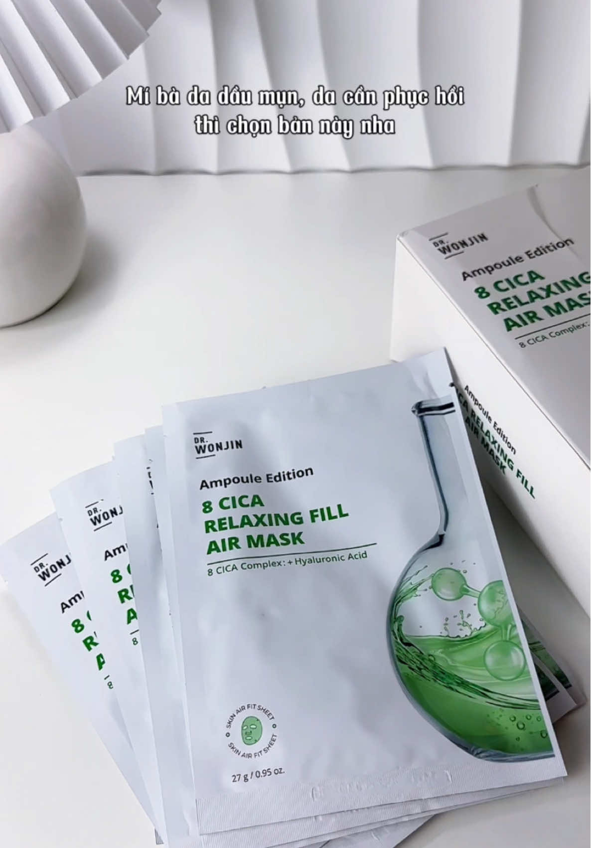 Mặt nạ WONJIN xanh lá phục hồi da siu đỉnh🫶🏻 #matnawonjin #mask #skincare #skincaretips #skincareroutine #review #halinhreview #xuhuong 