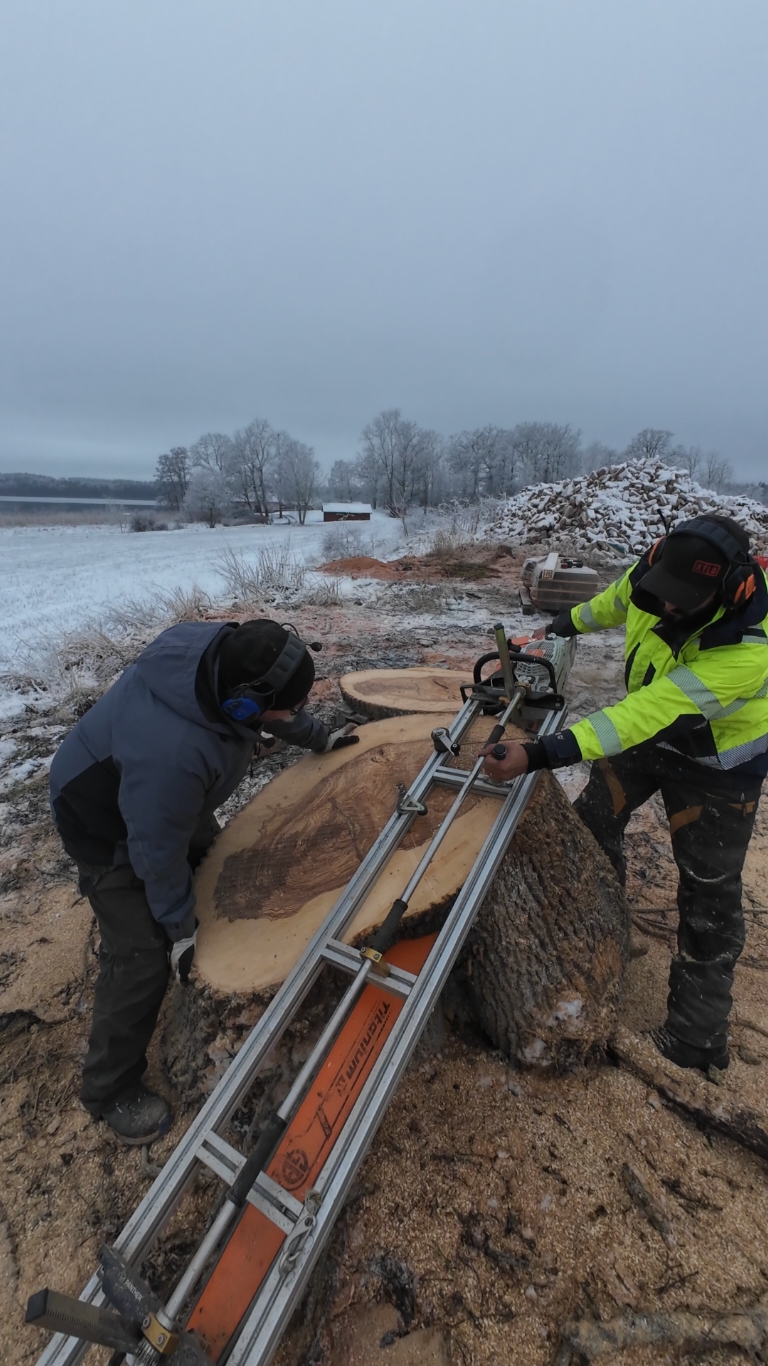 Update from a frosty Södertälje morning into art! 🌲❄️ Chainsawmilling ash cookies from this stunning crotch wood – nature's masterpiece. Who else loves the magic of cold-weather milling? 🪚🔥  #ChainsawMilling #WoodCookies #CrotchWood #AshWood #SawMillLife #WinterCrafts #TimberArt #ColdWeatherProjects #LumberjackVibes #Södertälje #Millioneer #xxl