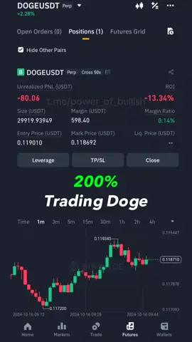 Trader makes 200% trading Doge on Binance Futures #dogecoin #doge #memecoin #memecoins #cryptocurrency #cryptok #binance #binancefutures #futurestrading 