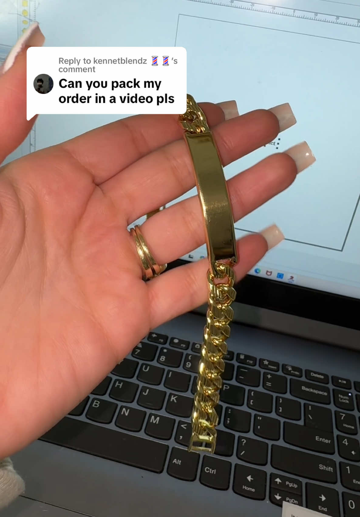 Replying to @kennetblendz 💈💈 Medusa ring is stainless steel. Cuban esclava es 18k gold plated ✨✨✨✨ Esclavas personalizadas con nombre 😍 #esclava #joyeriapersonalizada #laserengraving #regalo #giftideas 