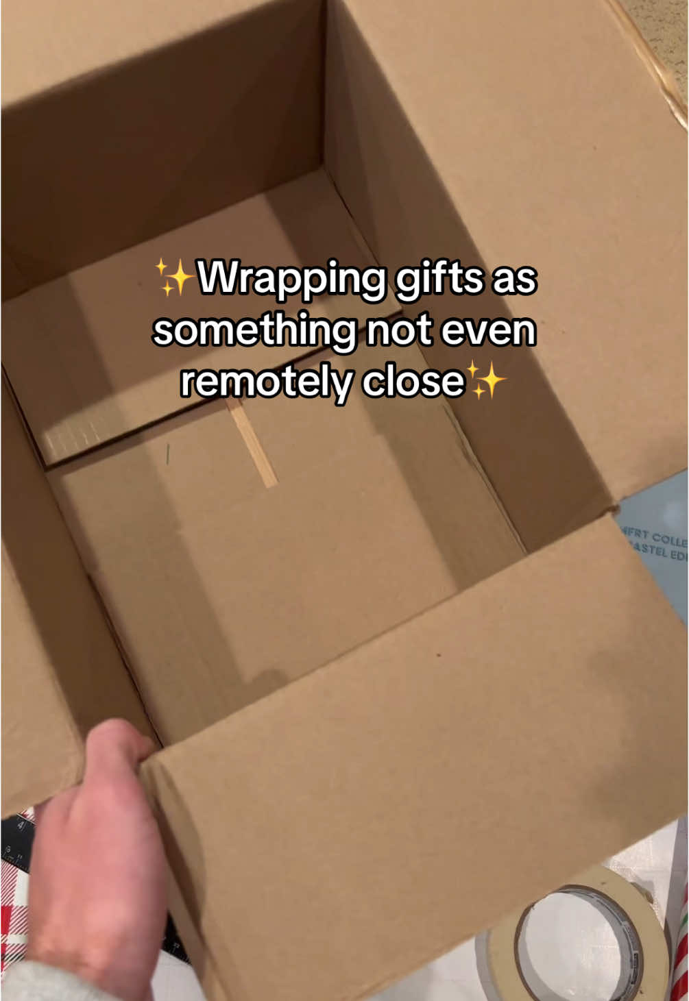 They might be disappointed…🫣😂 #wrappinggiftsassomethingnotremotelyclose #foryou #fyp 