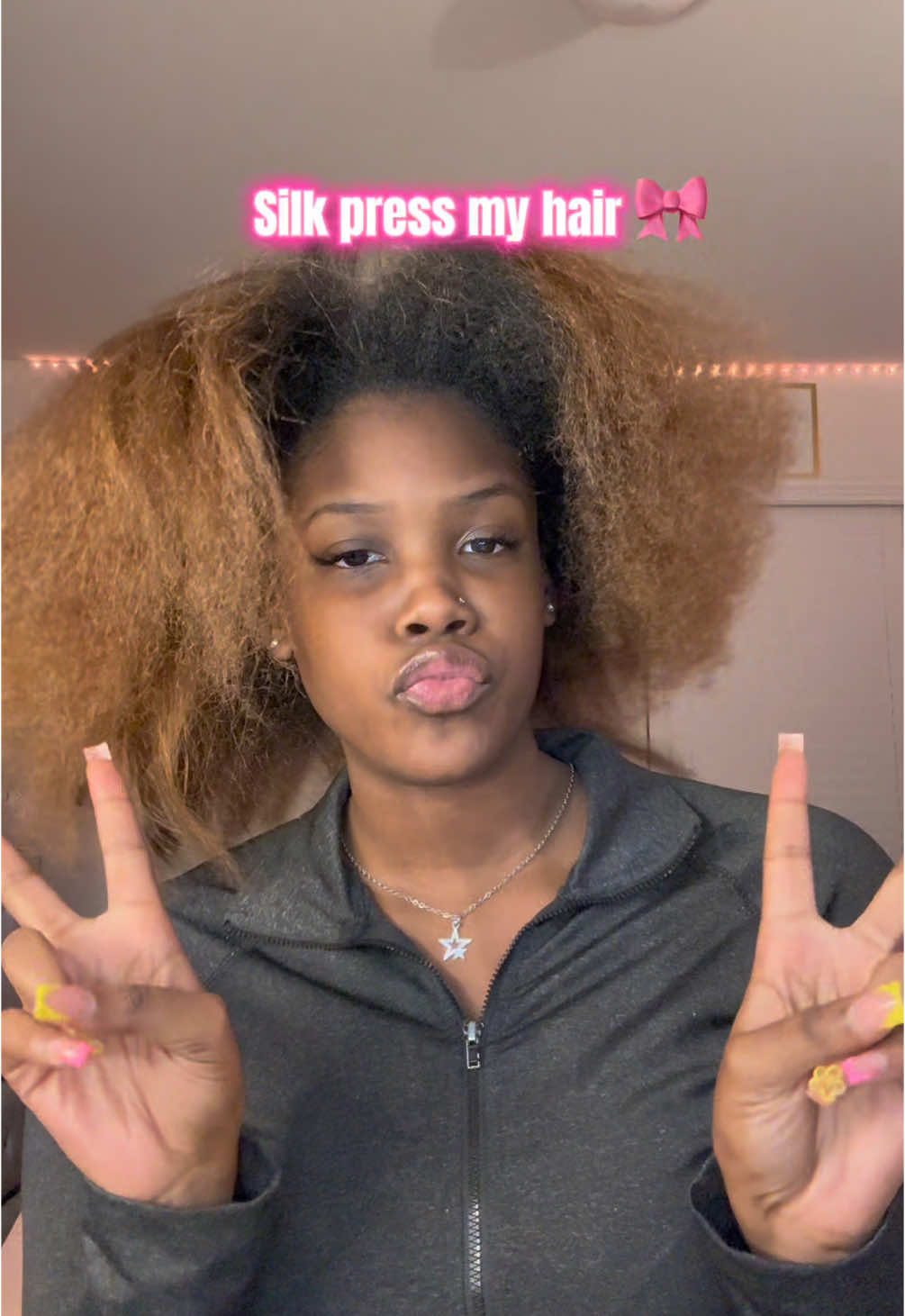 Its timeeeee 🎀 #silkpress #winter #hairitageflatiron #viraltiktok #silkyhair #flatiron #cute #hairtok #december #fyp #JadaRenee 