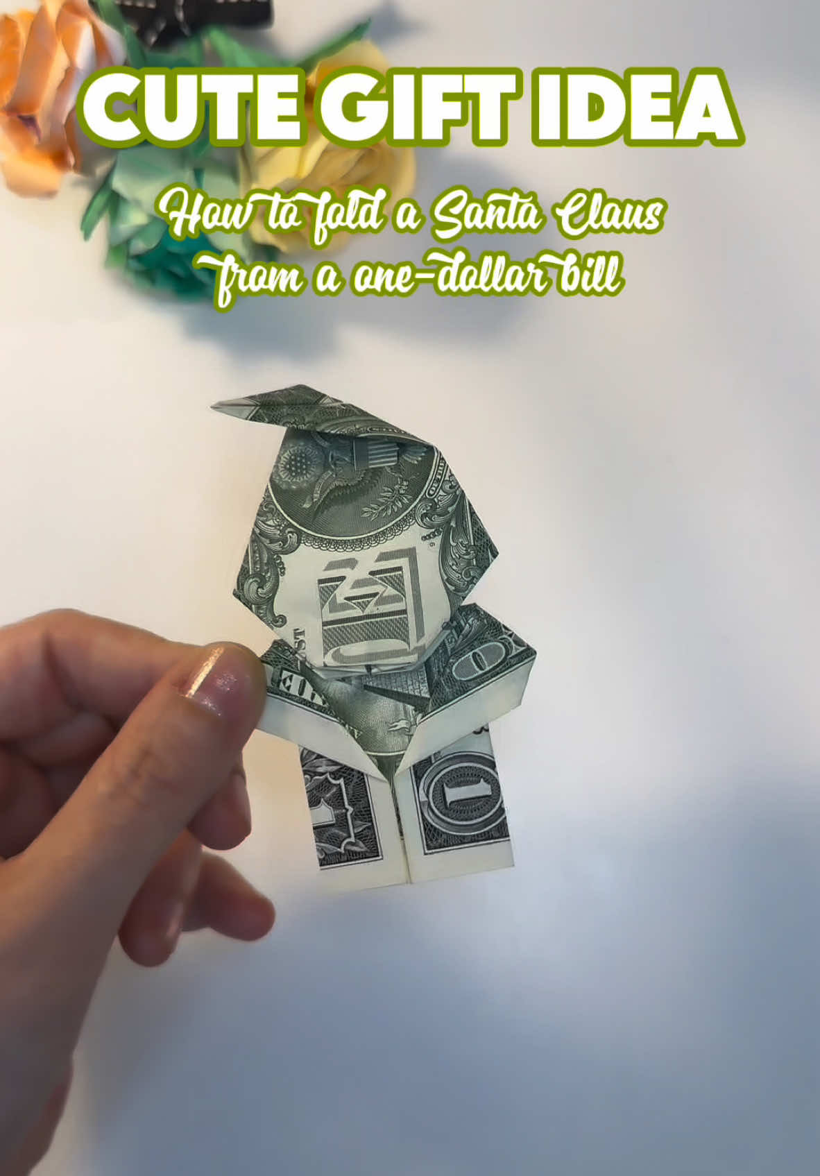 How to fold a Santa Claus from a one-dollar bill#giftideas #easytutorial #origami #howto #DIY #dollar #money #christmas #christmasgift #christmastiktok #santa #phonecase 