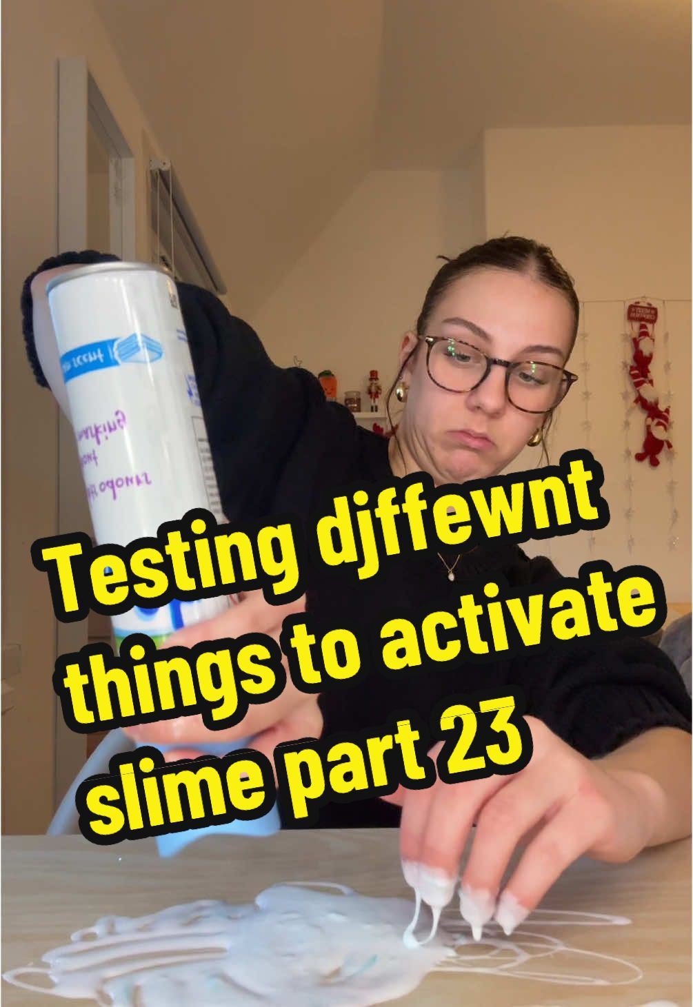 Testing diffenet things to activate slime part 23 #fyp #slime #tiktok