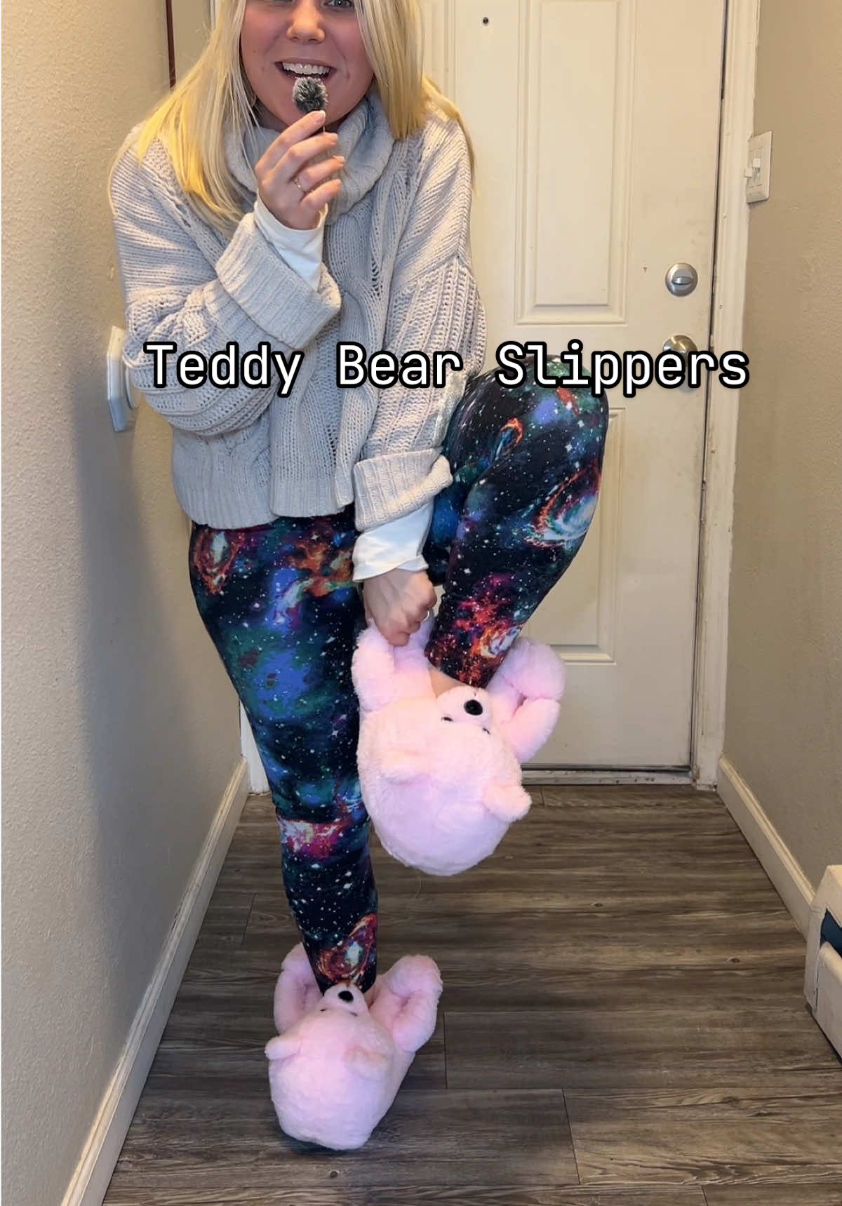 These teddy bear slippers are everything. I love the pink. #slippers #slippershoes #waterproofslippers #teddybear #teddybearslippers #christmasgiftideas #christmasgifts #tiktokshopholidayhaul #foryou 