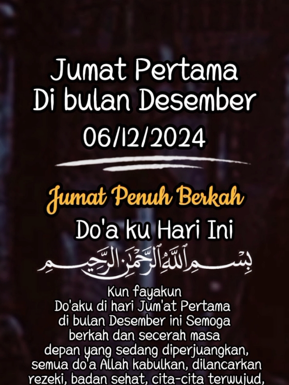 Do'aku Hari ini.. 06 Desember 2024 