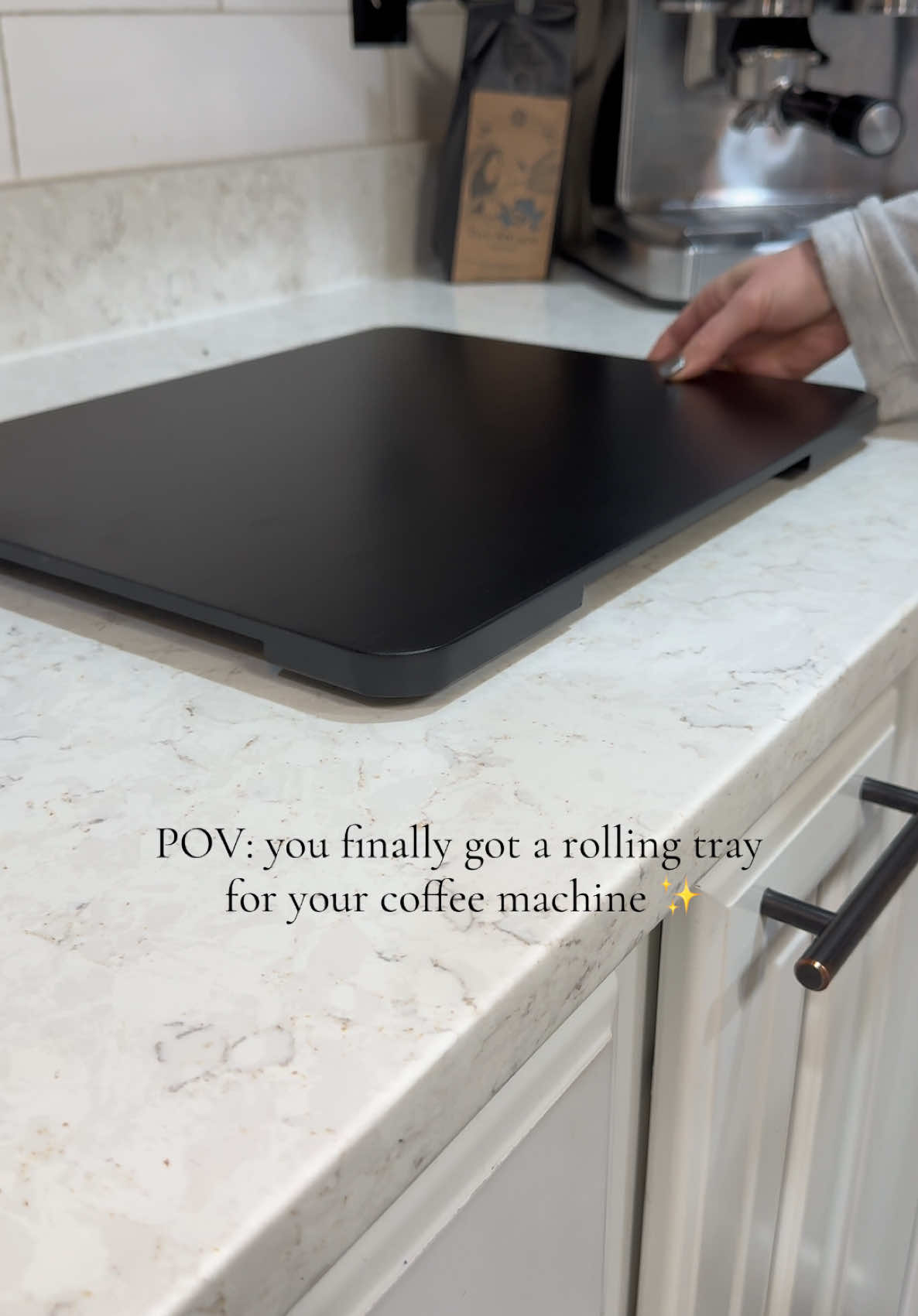 The rolling tray I never knew I needed 🙌🏼✨☕️  #amazon #amazonfinds #coffee #breville #brevillebaristaexpress #sahm #MomsofTikTok 