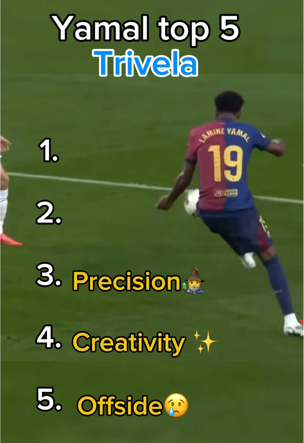 Lamine Yamal Top 5 Trivela Passes. #yamal #top5 #football #passes #fyp #foryoupage #viral #trending 