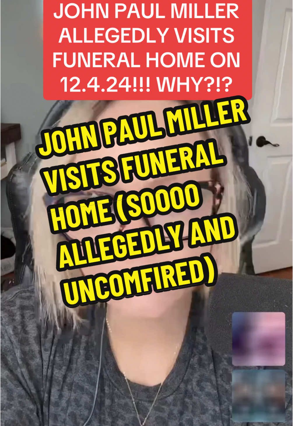 JOHN PAUL MILLER allegedly visits a funeral home on 12/4/24. What could this mean? Still unconfirmed but definitely raising questions. Let’s talk about it! 👀 #TrueCrimeTalk #JohnPaulMiller #TrueCrimeCommunity #justiceformica #MysteriousEvents #micamiller #truecrime #unsolvedmysteries #scandal #funeralhome 