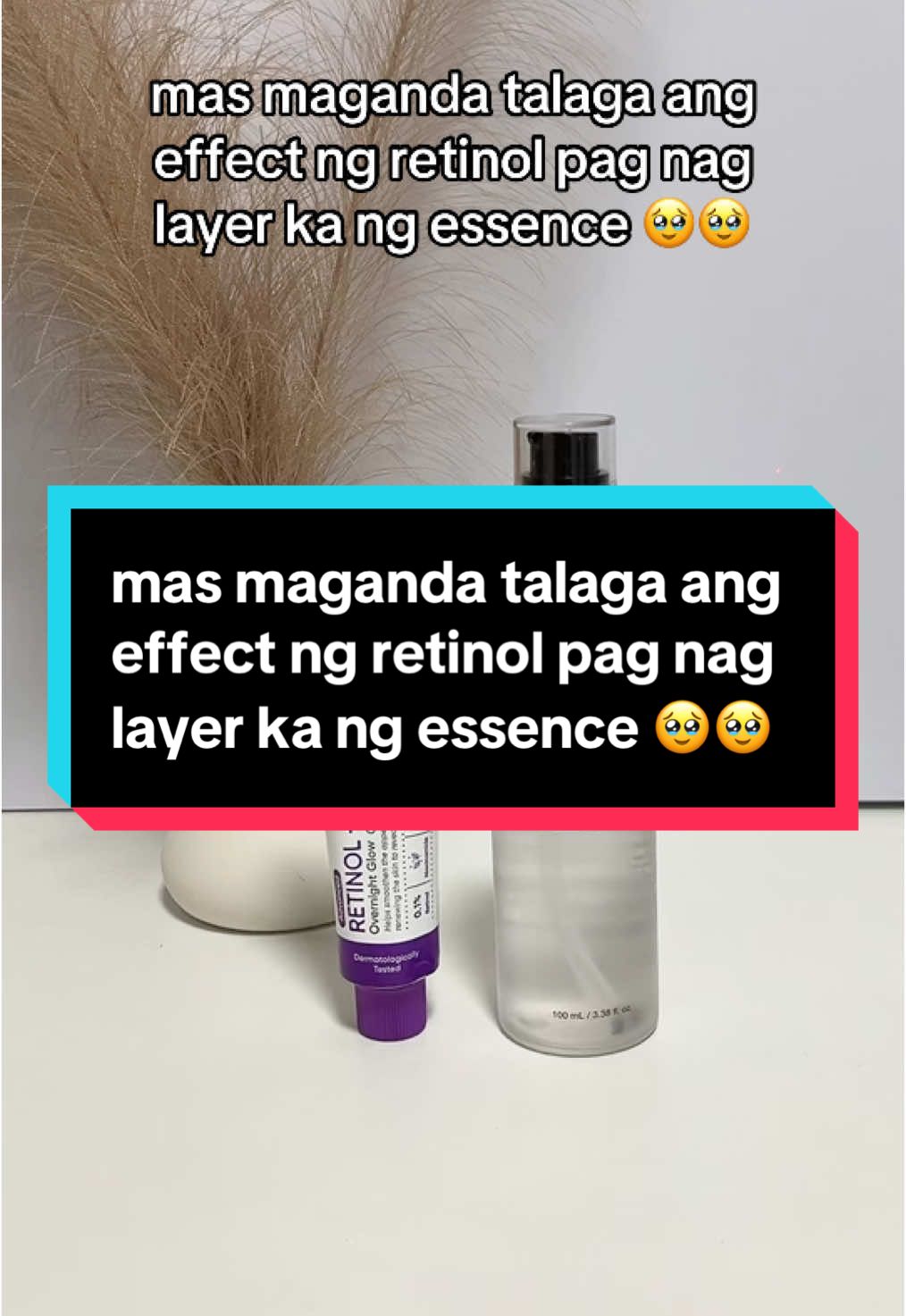 mas maganda talaga ang effect ng retinol pag nag layer ka ng essence 🥹🥹 #fyp #skincare #retinol #retinolbakuchiol #essence 