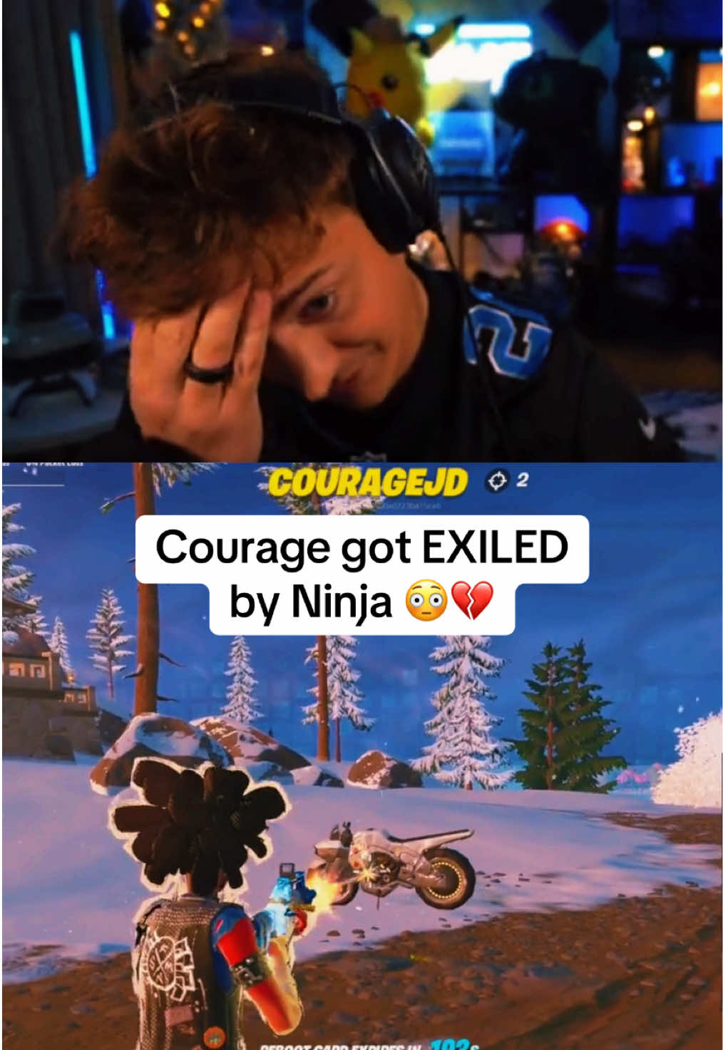 Ninja really just kicked Courage out of the friend group 💀🔥 Was this too far? 😂 #NinjaMoments #CourageJD #GamingDrama #ninjalowtaperfade #timthetatmanfortnite #fortnitefunny #Twitch 