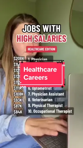 Jobs with the highest healthcare salaries 👩‍⚕️ Please note this depends on location and experience!!  #salarytransparency #healthcare #healthcarejobs #healthcareworkers  