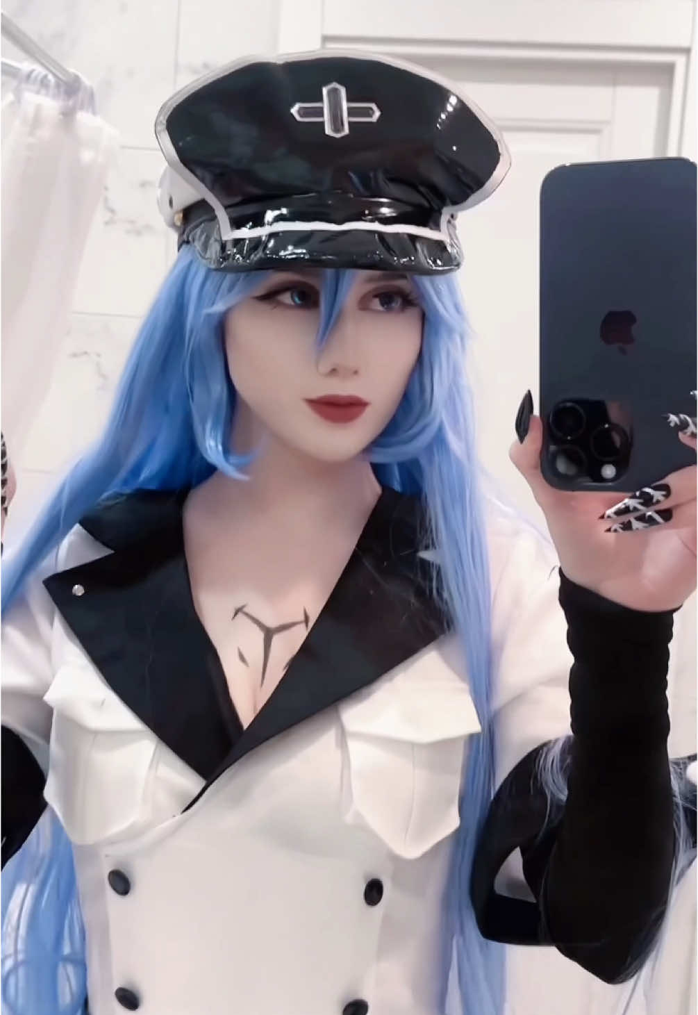 Esdeath Cosplay 🖤 Costume & wig: @miccostumes  - Ig: _hi_im_lei  🌙 #cosplaygirl #animegirl #cosplayer  #fyp #anime #cosplay #goth #gothic #alt #alternative #alternativefashion #alternativegirl #egirl #egirls #esdeath #esdeathcosplay #akamegakill #akame #akamegakillcosplay 