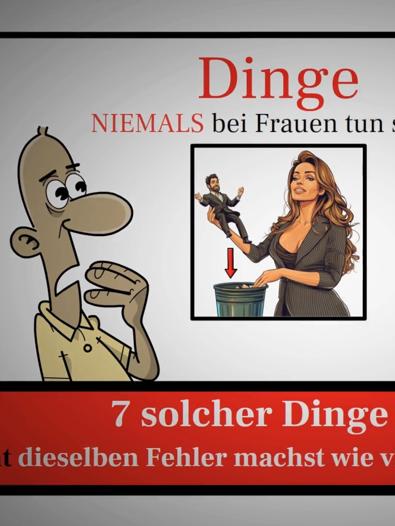 7 Dinge, die ein Mann NIEMALS mit Frauen machen sollte #datingtippsfürmänner #erfolgbeifrauen #erfolgmitfrauen #frauenkennenlernen #persönlichkeitsentwicklung #waswollenfrauen #beziehungfinden #datingtipps  Wusstest du, dass es bestimmte Dinge gibt, die ein Mann NIEMALS mit Frauen tun sollte, weil sie dich sonst schneller aussortieren und Interesse verliert, als du dir vorstellen kannst? In diesem Video zeige ich dir 7 solcher Dinge, damit du nicht dieselben Fehler machst wie viele Männer und deinen Respekt vor Frauen verlierst. Frauen wollen bestimmte Dinge und finden andere sehr abstoßend. Beim Kennenlernen von Frauen und im Dating ist es daher wichtig, diese 7 Dinge zu verstehen, um auch attraktiv für eine Frau zu bleiben. Schaue dir die Tipps an, denn sie werden deinen Erfolg bei Frauen steigern.