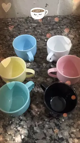 Xícaras Coloridas  Jogo de 6 xícaras de café☕️ chá 🍵de Porcelana 170ml (sem pires)