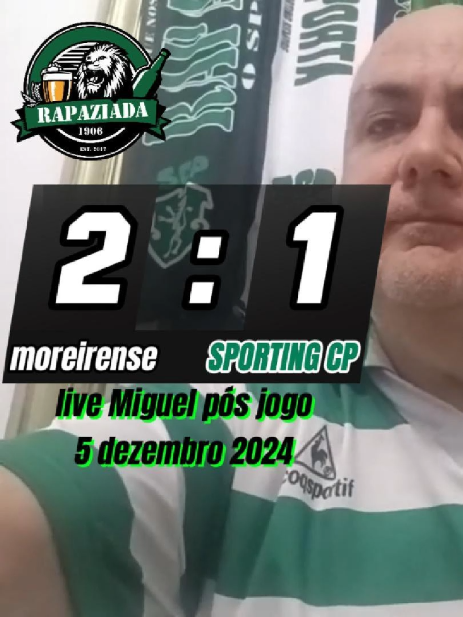 moreirense (2) vs (1) SPORTING CP - live Miguel pós jogo - 5 Dezembro 2024 #Rapaziada1906 #SportingCP #sportingcp💚🤍🦁 #sportingcp1906 #RPZD1906