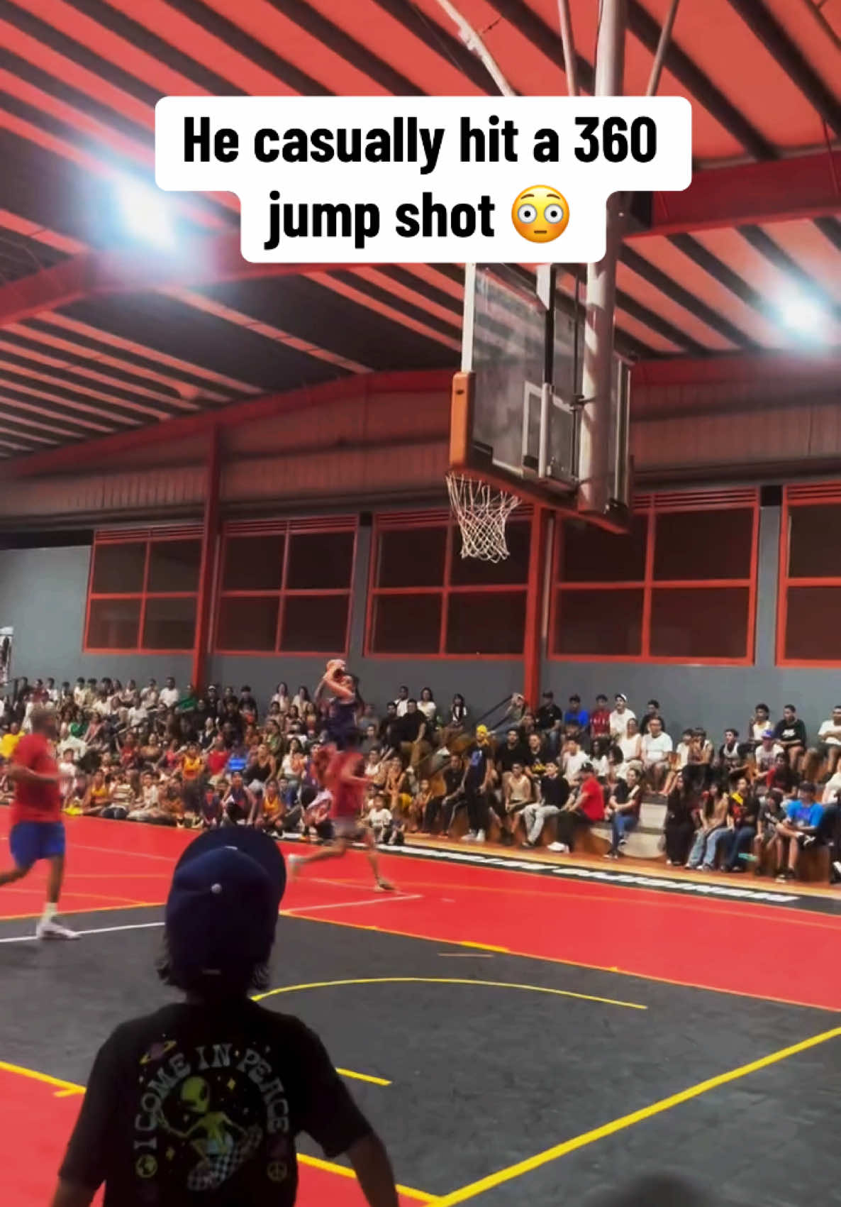 No way 🤯 (via @True Buckets #basketball #360 #trickshot #skill 