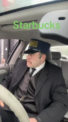 Train or no train polar express conductor always needs his hot chocolate!! #starbucks #prank #Actor #impressions #drivethru #polarexpress #christmas 