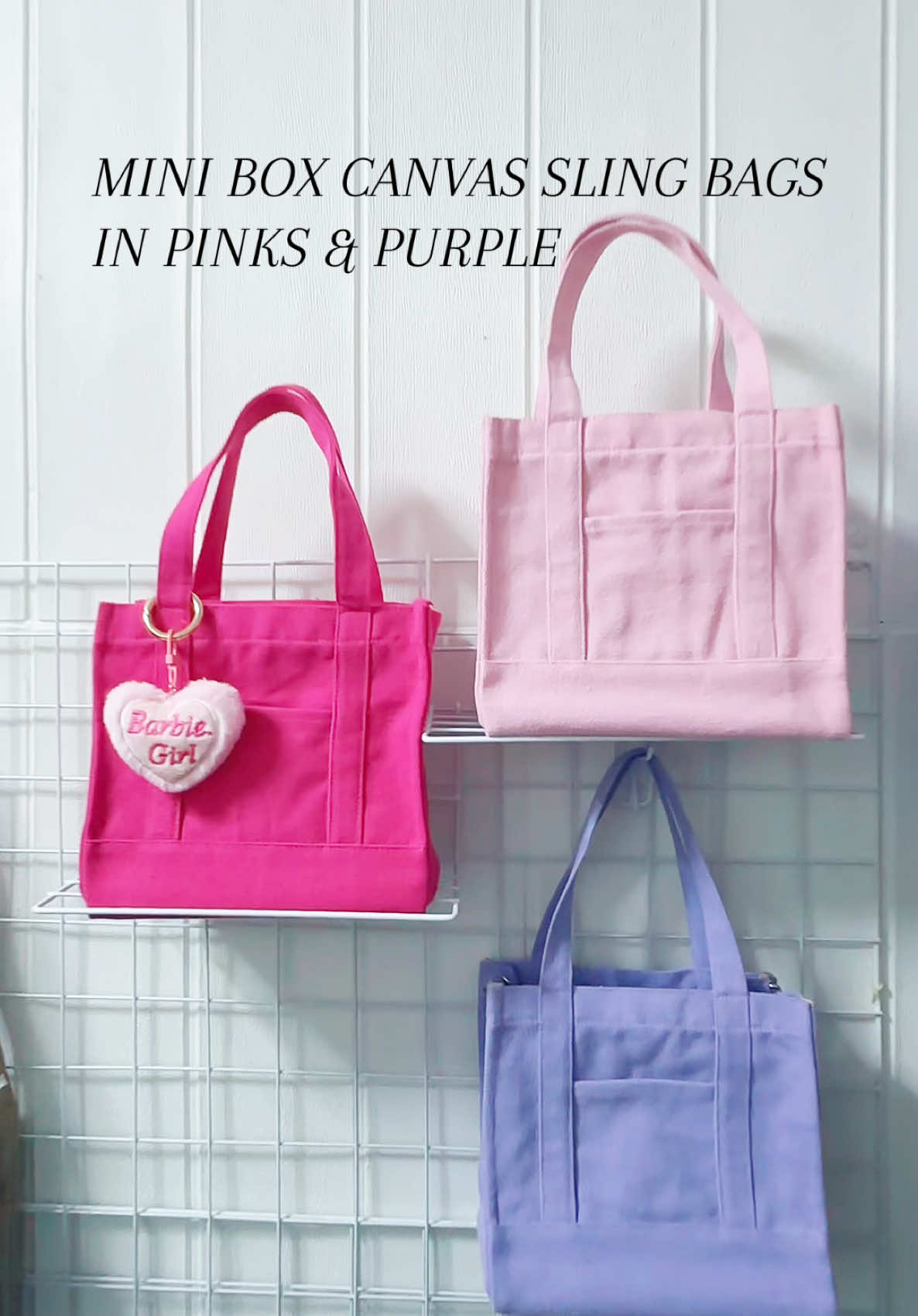 Looking for PINK & PURPLE BAGS? We got you! Checkout our MINI BOX CANVAS SLING BAGS NOW! #supportlocal #foryoupage #fyp #creatorsearchinsights #tiktokfinds #giftideas 