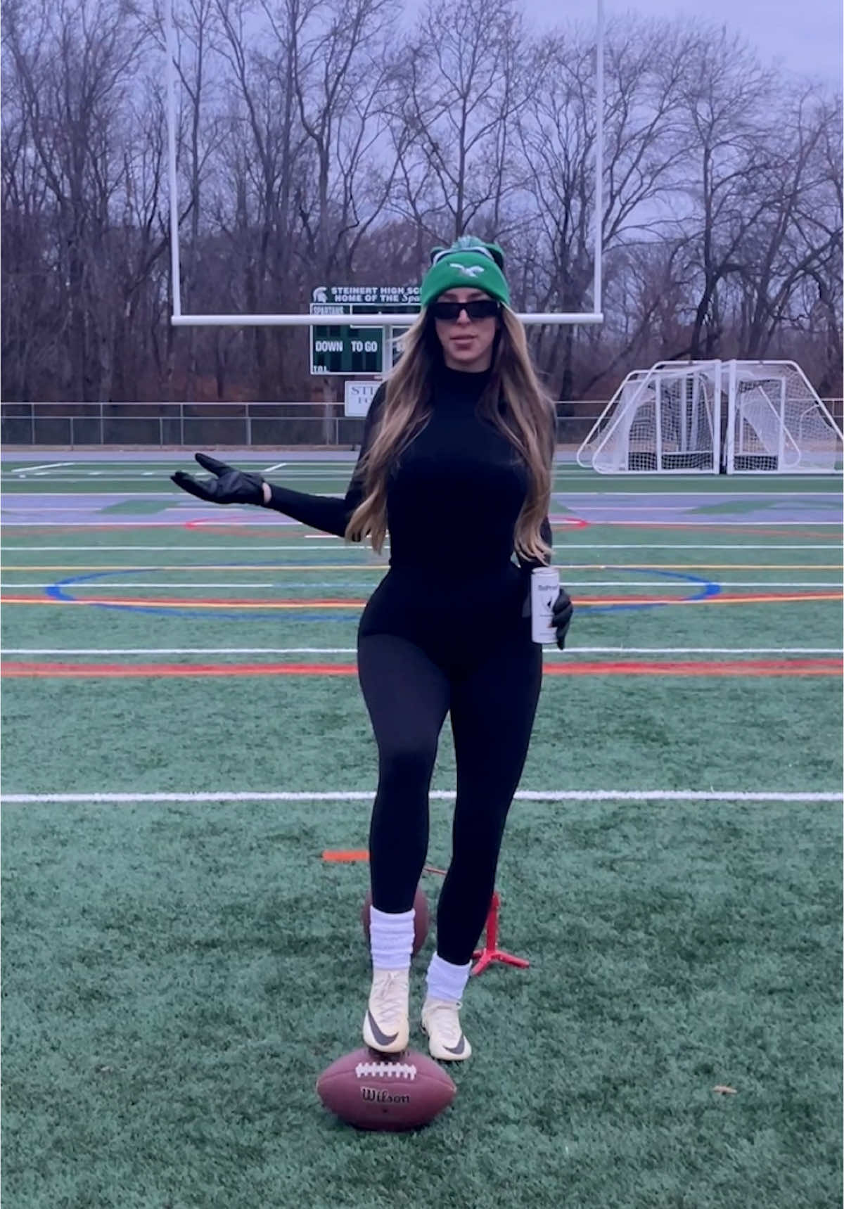 Life is good considering the Eagles haven’t lost since September.  #football #nfl #fieldgoal #nfldraft #footballseason #thursdaynightfootball #philadelphiaeagles #philly #womeninfootball #sports #kickers #womeninsports #activewear #Philadelphia #eagles #gobirds #brandambassador #energydrink