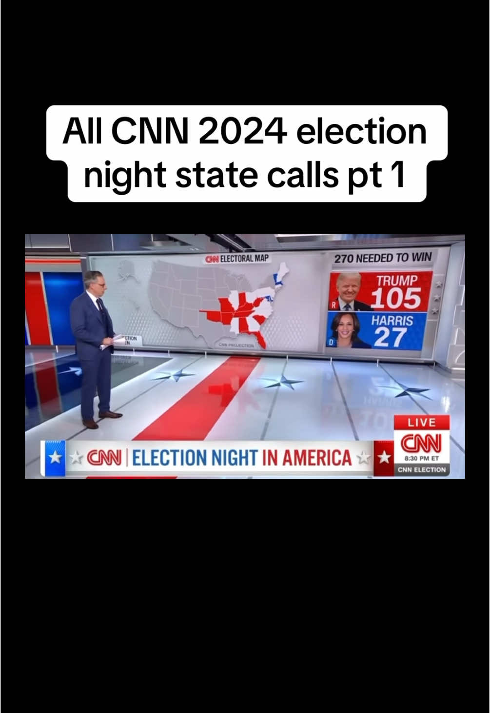 All CNN 2024 election night state calls pt 1 #election #election2024 #trump #donaldtrump #2024 #trump2024🇺🇸 #trumpwins 