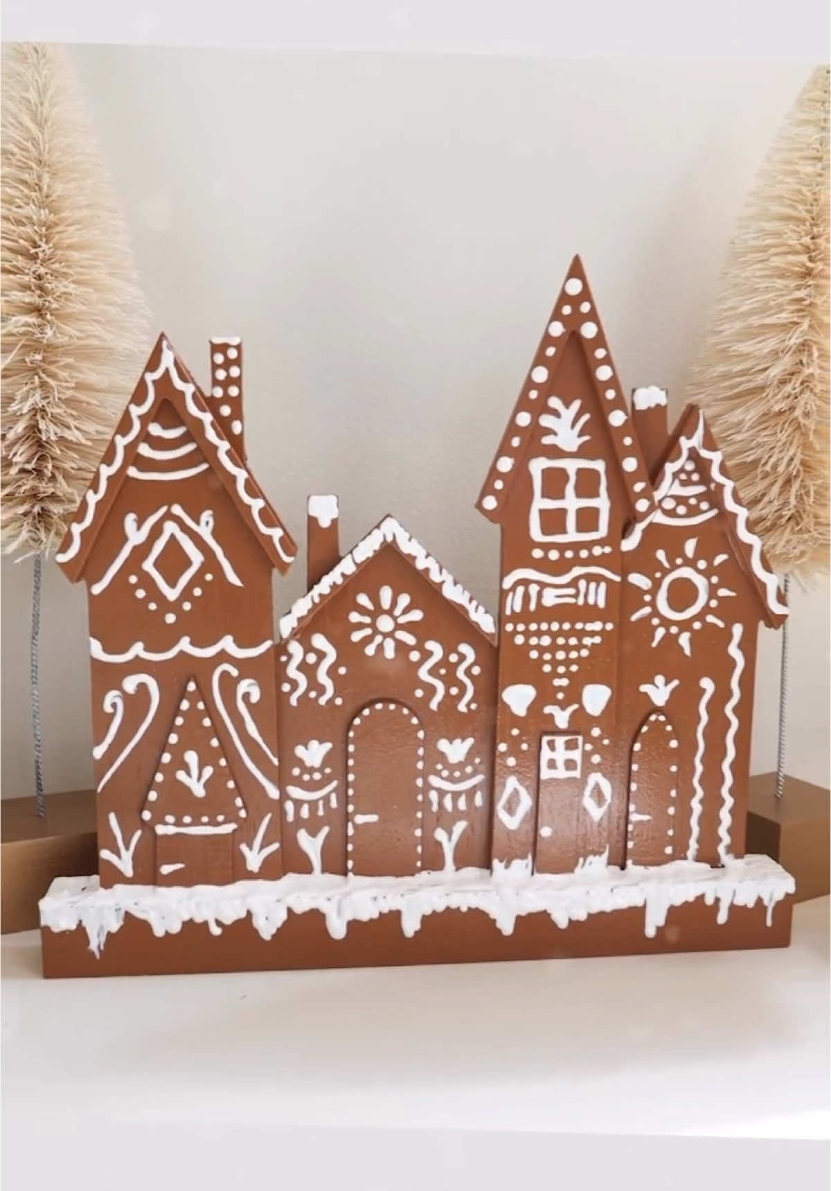 One of my most popular Christmas DIYs! 🎄This Pottery Barn-inspired Gingerbread House was so much fun to make. I love how budget-friendly it is — all it took was a Dollar Tree piece, spray paint, and puff paint! 🤍 #dollartreediy #dollartreecrafts #christmasdiy #diychristmas #gingerbreadhouse #gingerbreaddecor #christmasdecor #dollartreecommunity #easydiy