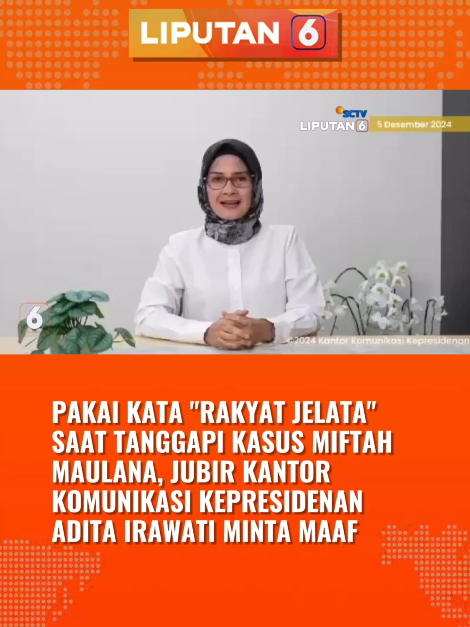 Klarifikasi dan permintaan maaf Adita Irawati soal gunakan kata "rakyat jelata". #rakyatjelata #klarifikasi #aditairawati #Gusmiftah #MIFTAHMAULANA #ESTEH #Pedagangesteh #newssctv #beritatiktok #fypindonesia #tiktoknews #longervideos #liputan6sctv #foryou #liputan6pagi