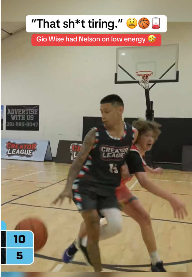 Gio Wise had Nelson doing a defensive workout. 🏀😂 @Creator League #nelsonneumann #giowise #creatorleague #basketball #houseofhighlights #basketball🏀 #hoop 