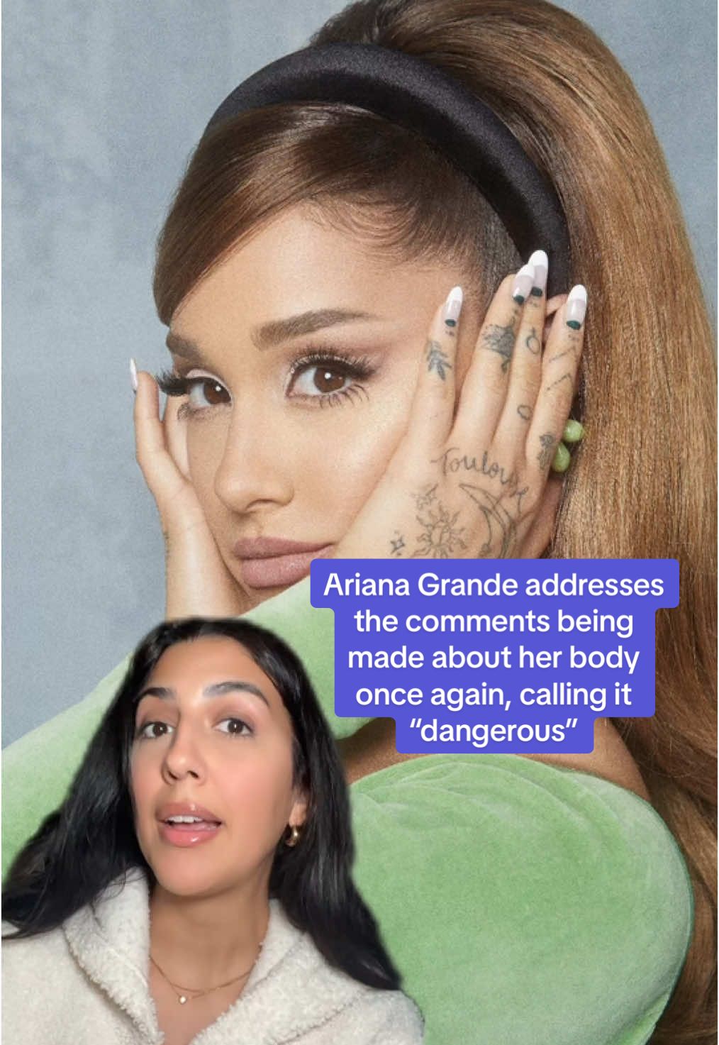 Ariana Grande addresses the comments being made about her body once again, calling it “dangerous”