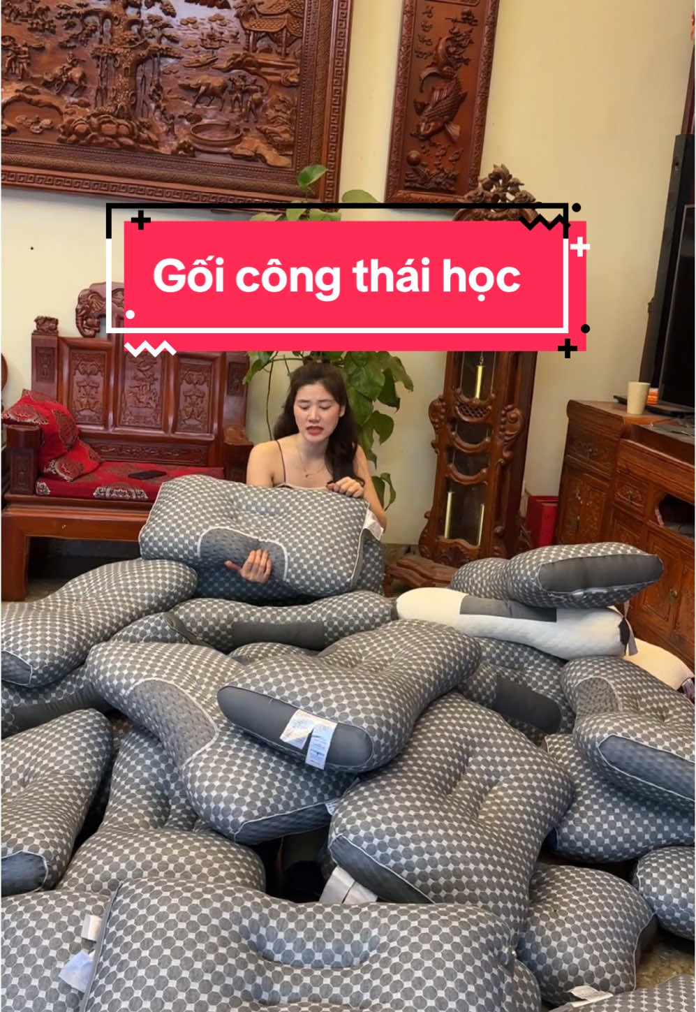 Gối công thái học giúp ngủ ngon #goi #goicongthaihoc #goingu #xuhuongtiktok 