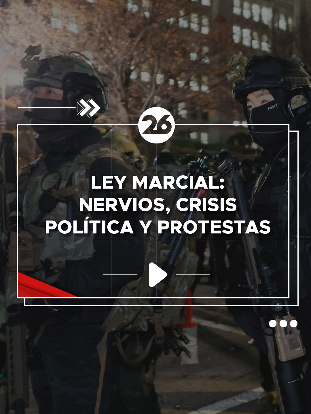 🔴 Ley Marcial en Corea del Sur: nervios, crisis política y protestas | #26Global 🇰🇷 Pocas horas después de sorprender a su país y al mundo este martes con una declaración de Ley Marcial que desató protestas e incertidumbre, el presidente de Corea del Sur, Yoon Suk-yeol, anunció el levantamiento de la medida. 👉 Más videos en www.youtube.com/Canal26 #Canal26 #Leymarcial #CoreadelSur #YoonSukyeol