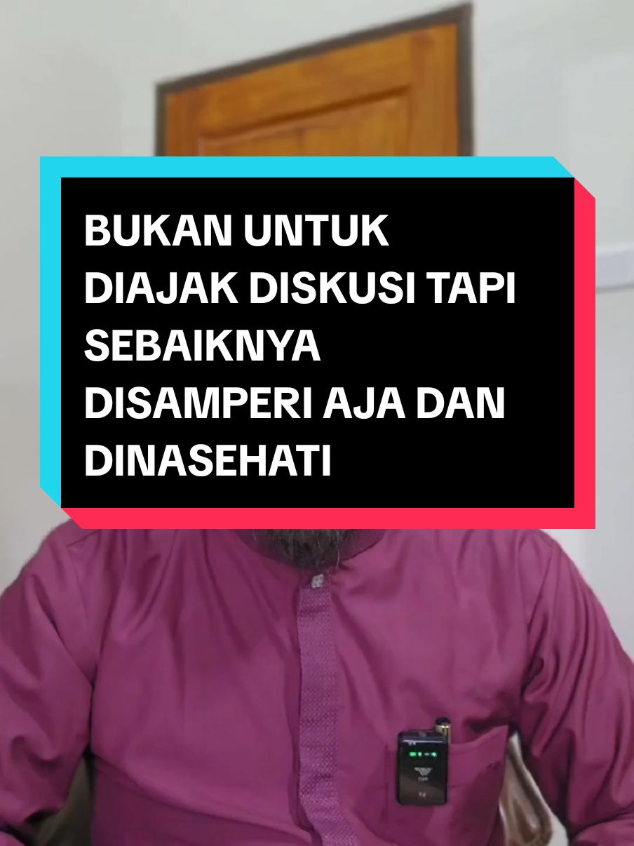 Bukan untuk diajak diskusi tapi sebaiknya disamperi dan dinasehati #ahmadsyahrinthoriq 