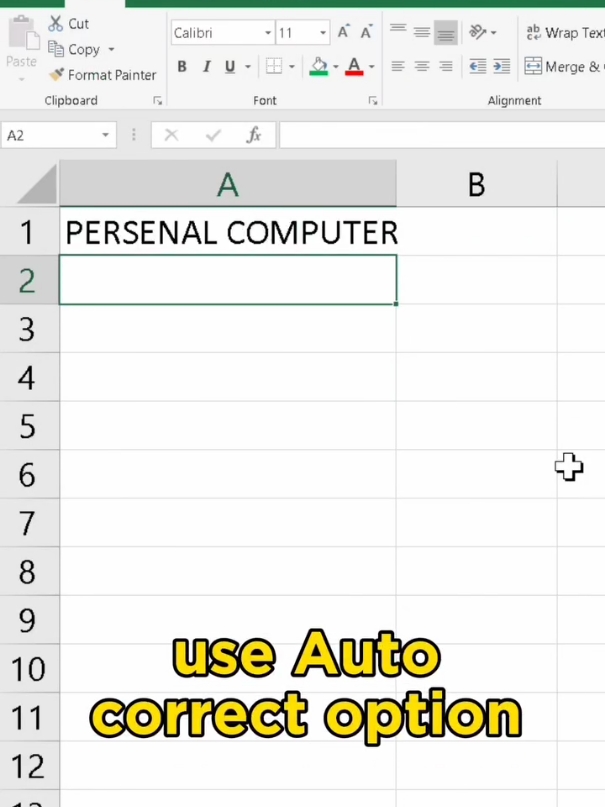 How to use auto correct option in Excel ⁉️🤔   #msexcel #foryou #trick #viral #fyp #fyp #fyp #fyp #fyp #fyp 