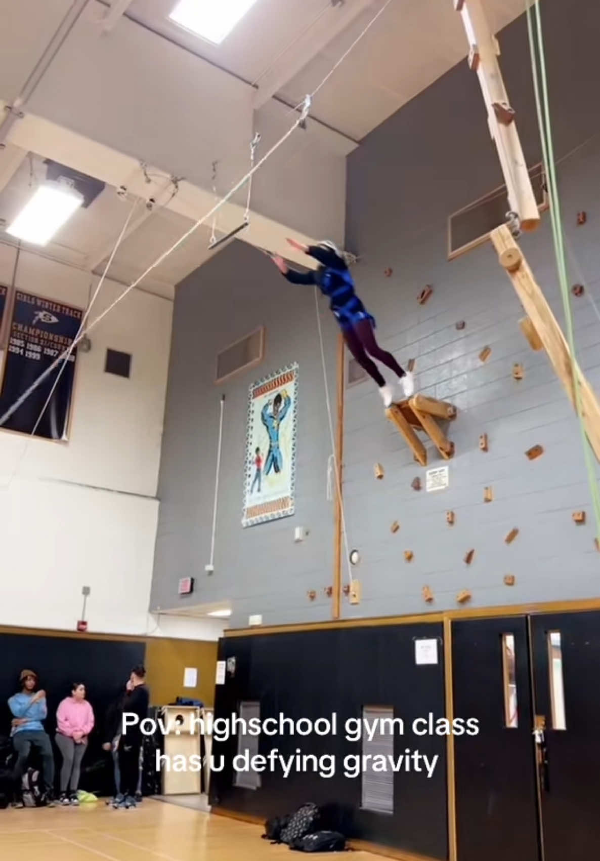 imagine having gym as your first class otd (@jenna rivera 👸🏽) #gymclass #highschool #gym #obstaclecourse 