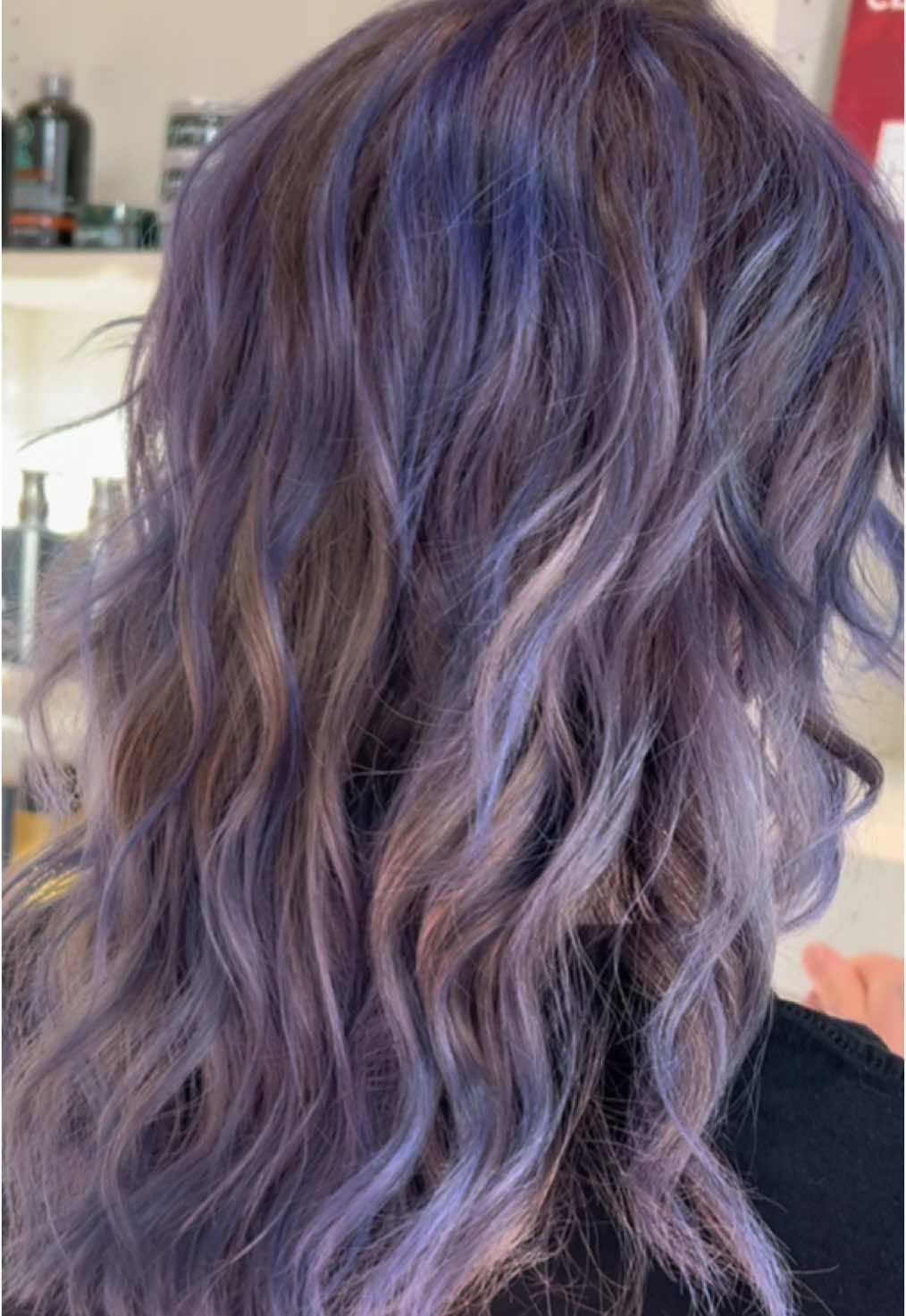 Because the sun sets at NOON now, here’s some cute hair from when the lovely @lil ma came in 🫶🏼 #stl #stlbalayage #stlhairsalon #perriwinklehair #lavenderhair #stlsalon 