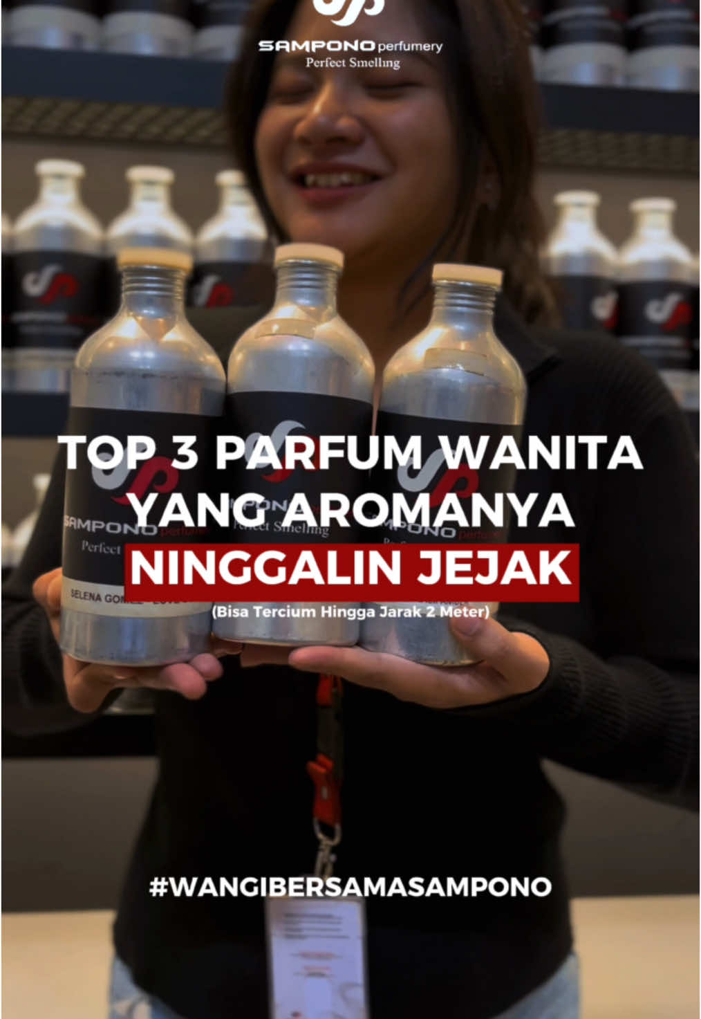 Hay Sam's people, Its Girls Time 💃 Siapa sih yang gamau kalo parfumnya bisa tahan lama dan ninggalin jejak ? Ketika kamu lewat aromanya masih ketinggalan Ini dia 3 parfum wanita yang aromanya bisa ninggalin jejak, pake parfum ini aroma parfum kamu bisa tercium hingga satu ruangan ! Ga cuman itu Sam's People, aromanya juga bisa bikin nyaman orang disekitar kamu loh ✨ Makanya yuk tonton videonya sampai habis dan belanja di Sampono Perfumery kesayangan kalian. #happybersamasampono #fypシ゚viral #rekomendasi #parfum #perfume #wanita #ninggalinjejak 