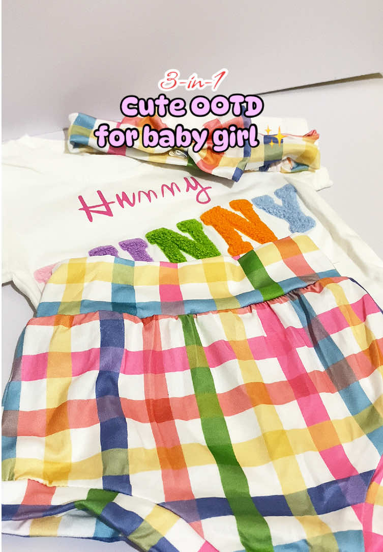 3in1 Cute OOTD for baby girl 😍✨#ootdforbabygirl #babygirl #cuteootd #ternoforbabygirl #kidswear #momfinds #freesample #giftidea #ootdrecommendation #summerternoset 