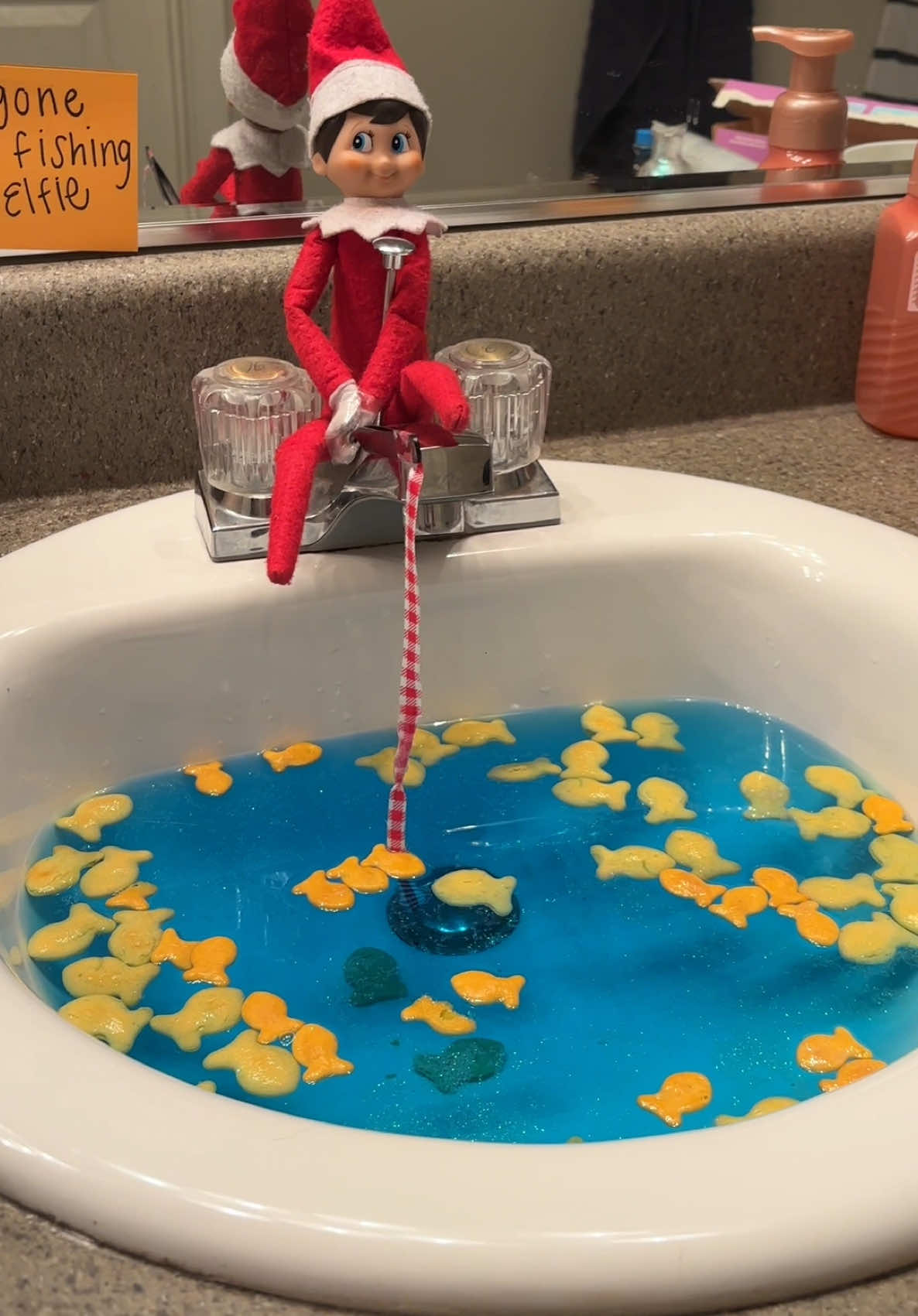 gone fishing!  #christmas #elfontheshelf #elf #elfontheshelfideas #elfontheshelfchallenge #elfie #MomsofTikTok #mom #boymom #toddlersoftiktok #parentsoftiktok #fyp 